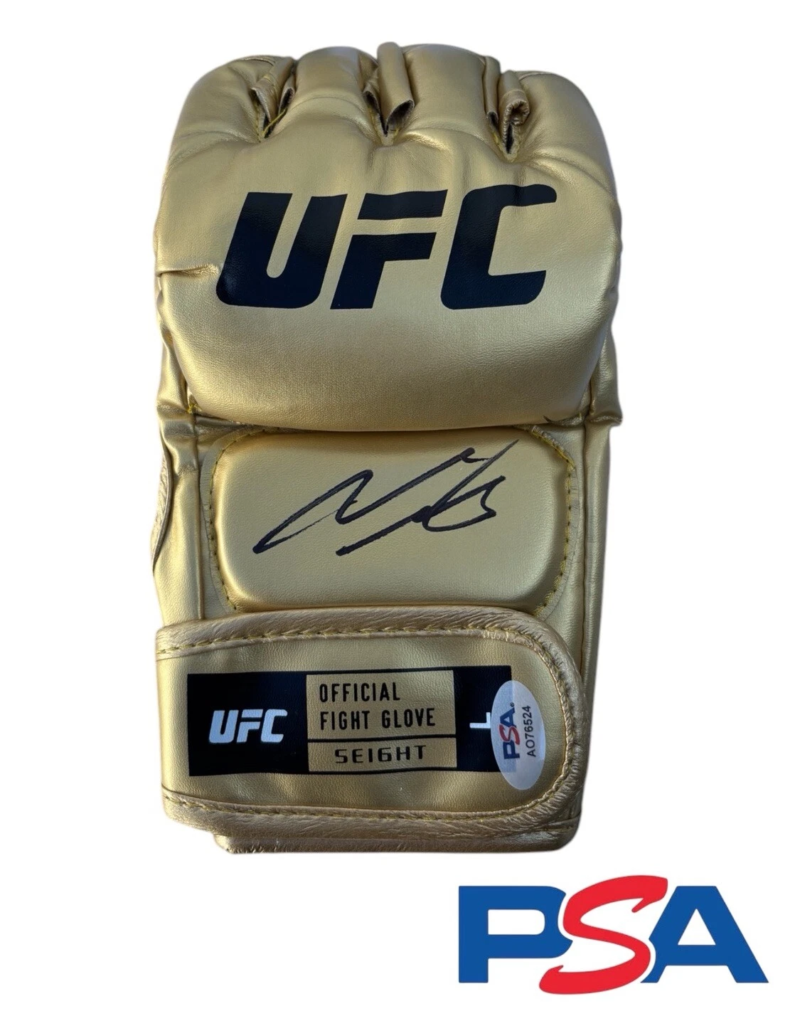 Nate Diaz Signed Autographed UFC Gold Fight Glove PSA/DNA AUTO MMA LEGEND 209