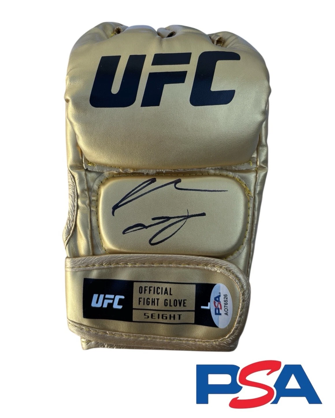 Nate Diaz Signed Autographed UFC Gold Fight Glove PSA/DNA AUTO MMA LEGEND 209