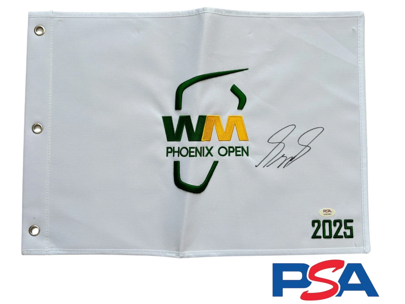 Sepp Straka Signed Autograph 2025 Waste Management WM Phoenix Open Pin Flag PSA