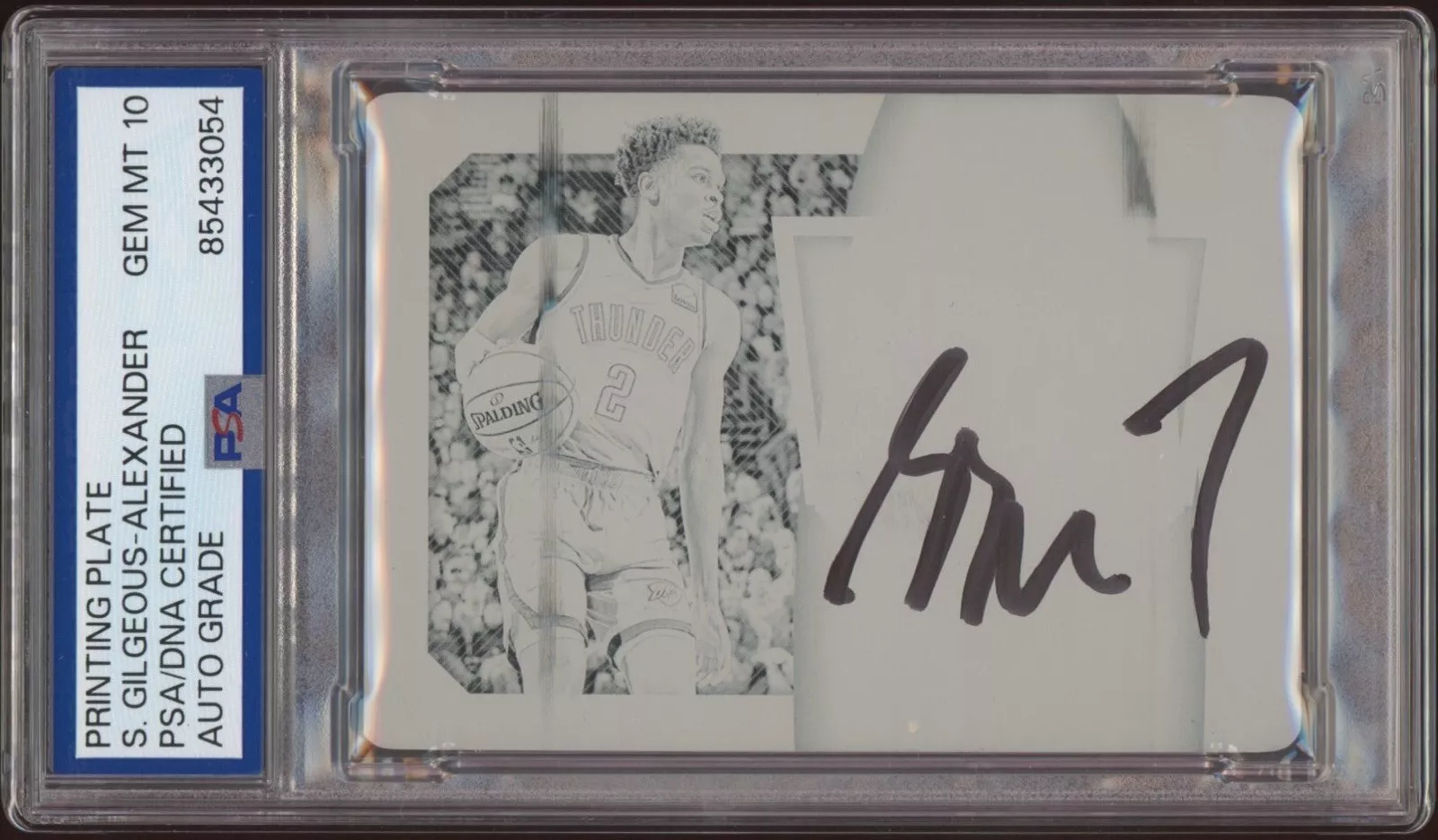 2019 National Treasures Shai Gilgeous-Alexander Printing Plate 1/1 GEM 10 AUTO