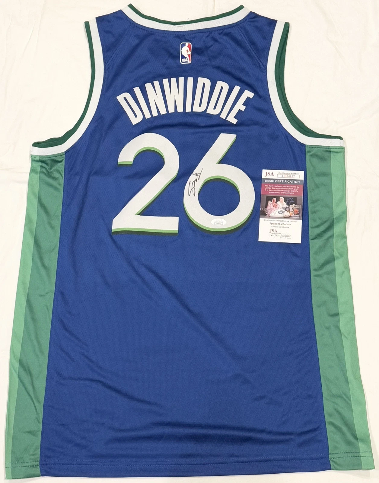 Spencer Dinwiddie Signed Autographed Dallas Mavericks Jersey JSA COA