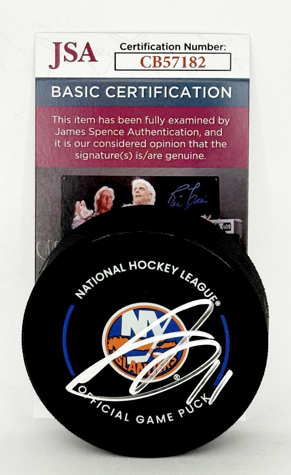 Anthony Duclair signed New York Islanders Official Game Puck autographed JSA