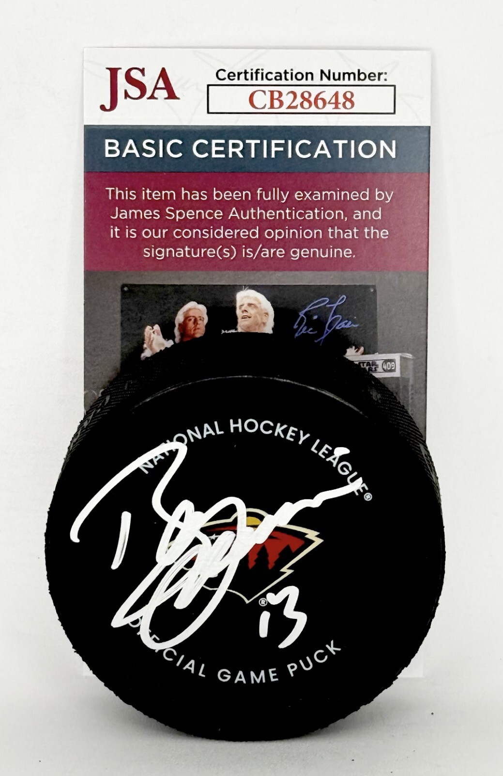 Bill Guerin signed Minnesota Wild Official Game Puck autographed JSA