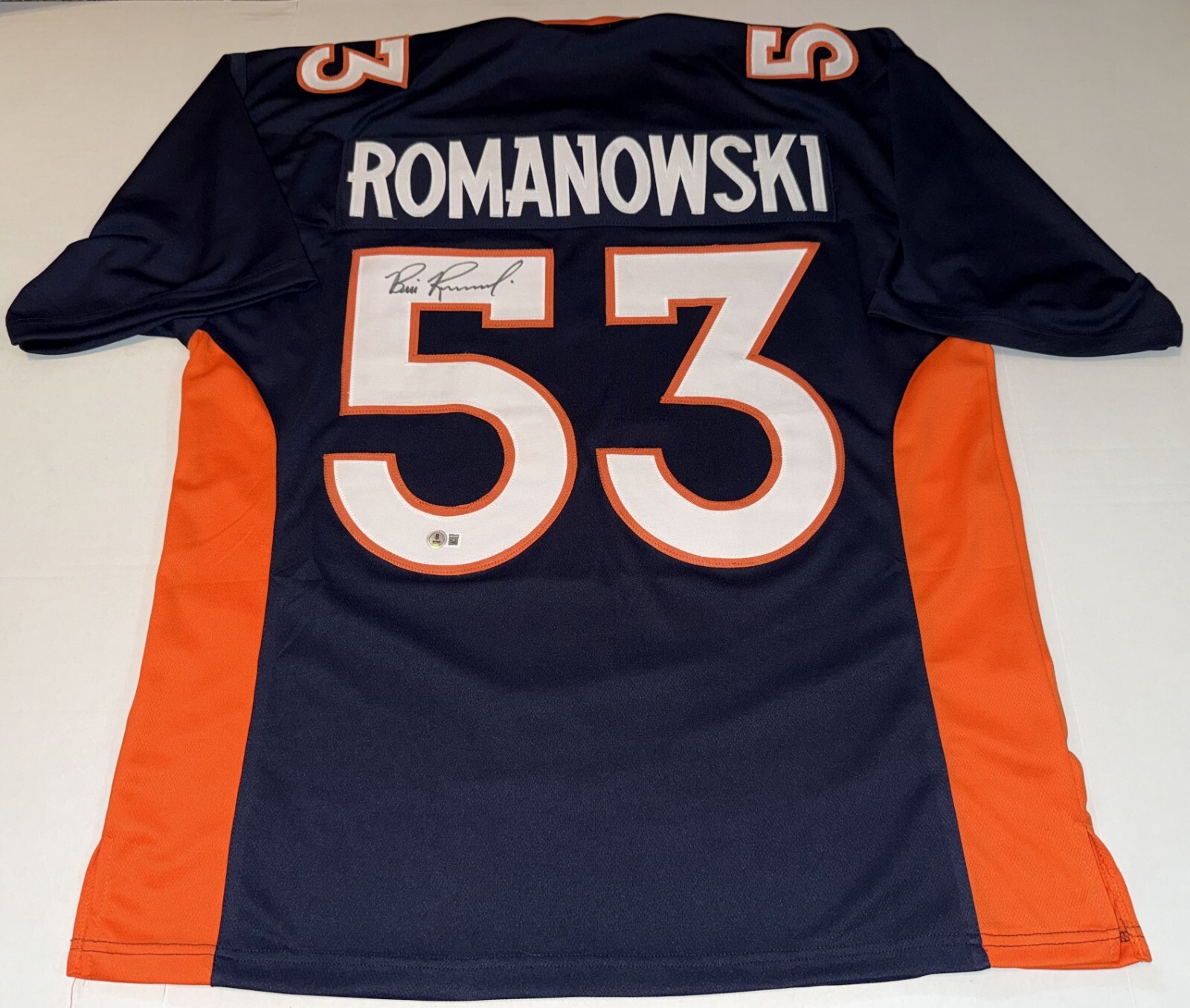 Bill Romanowski Denver Broncos signed Custom jersey Beckett Witnessed