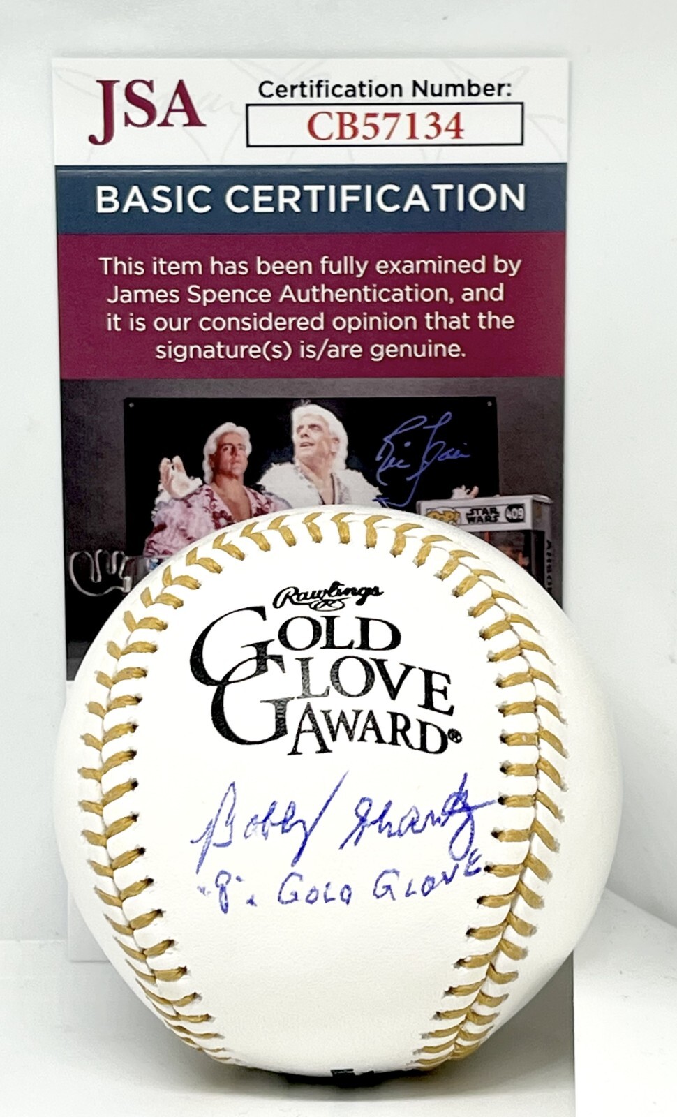 Bobby Shantz Yankees A's signed Gold Glove Baseball autographed W/ Inscrip. JSA