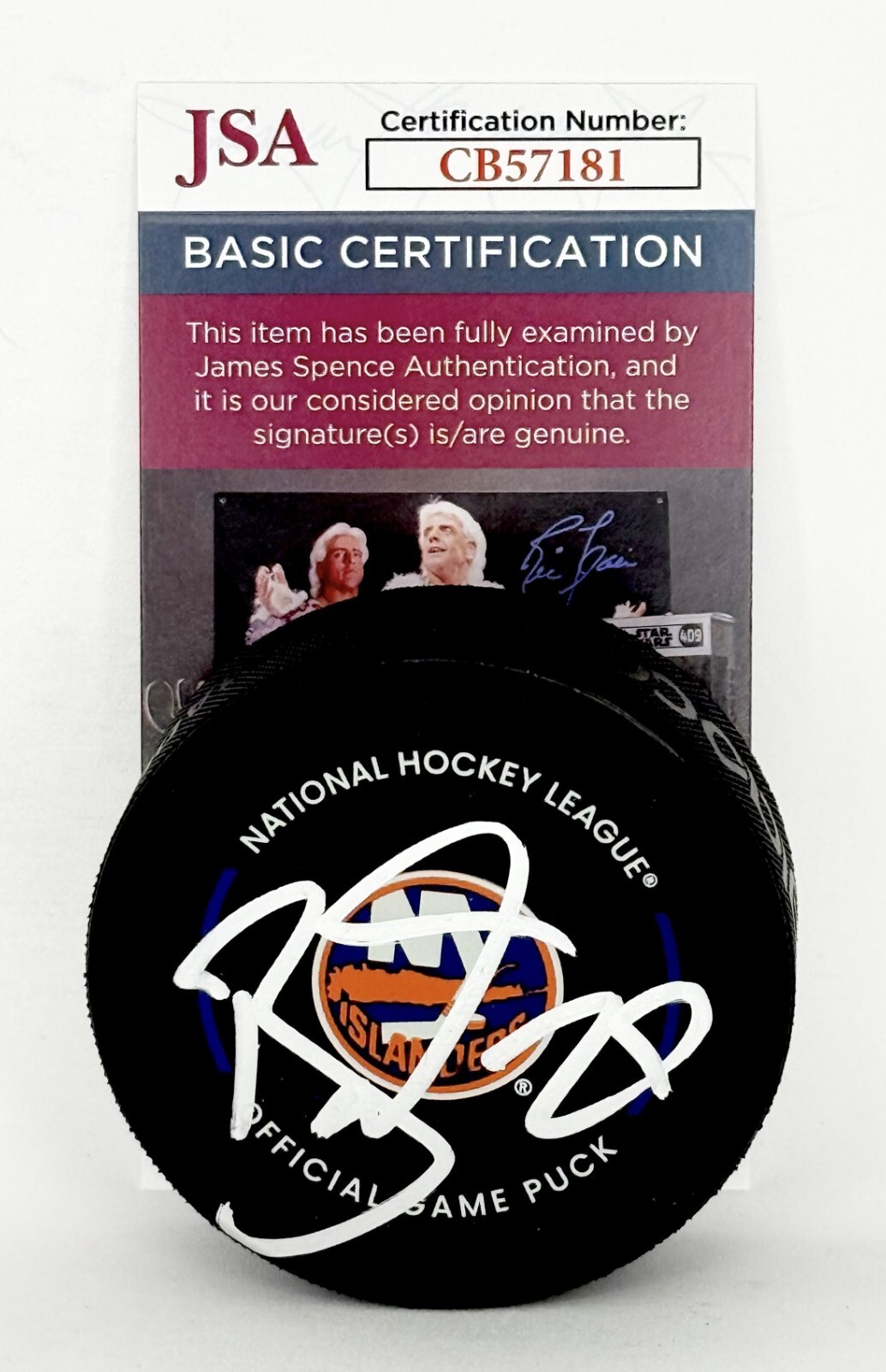 Brock Nelson signed New York Islanders Official Game Puck autographed JSA COA