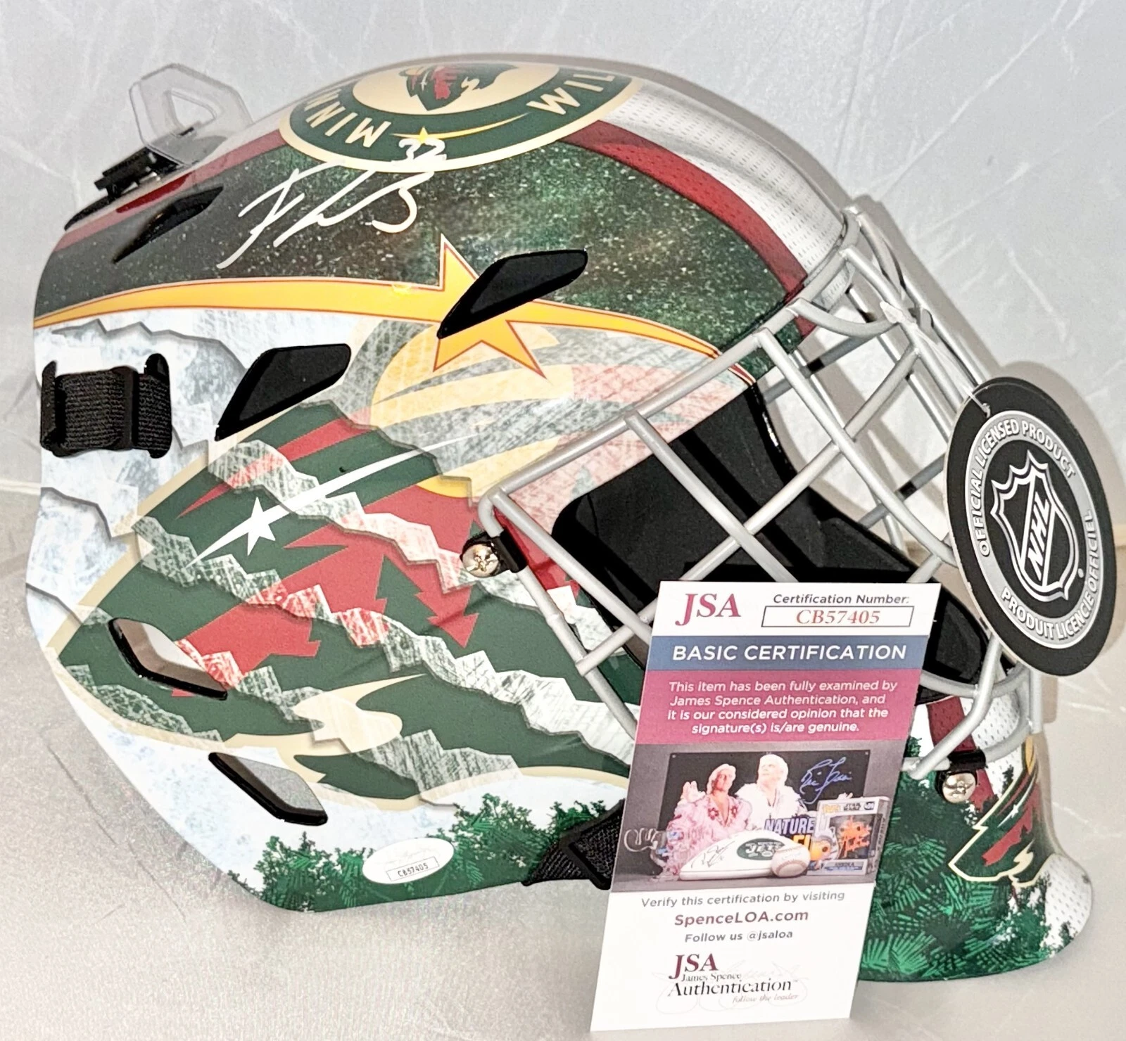 Filip Gustavsson signed Minnesota Wild Full Size Goalie Mask JSA