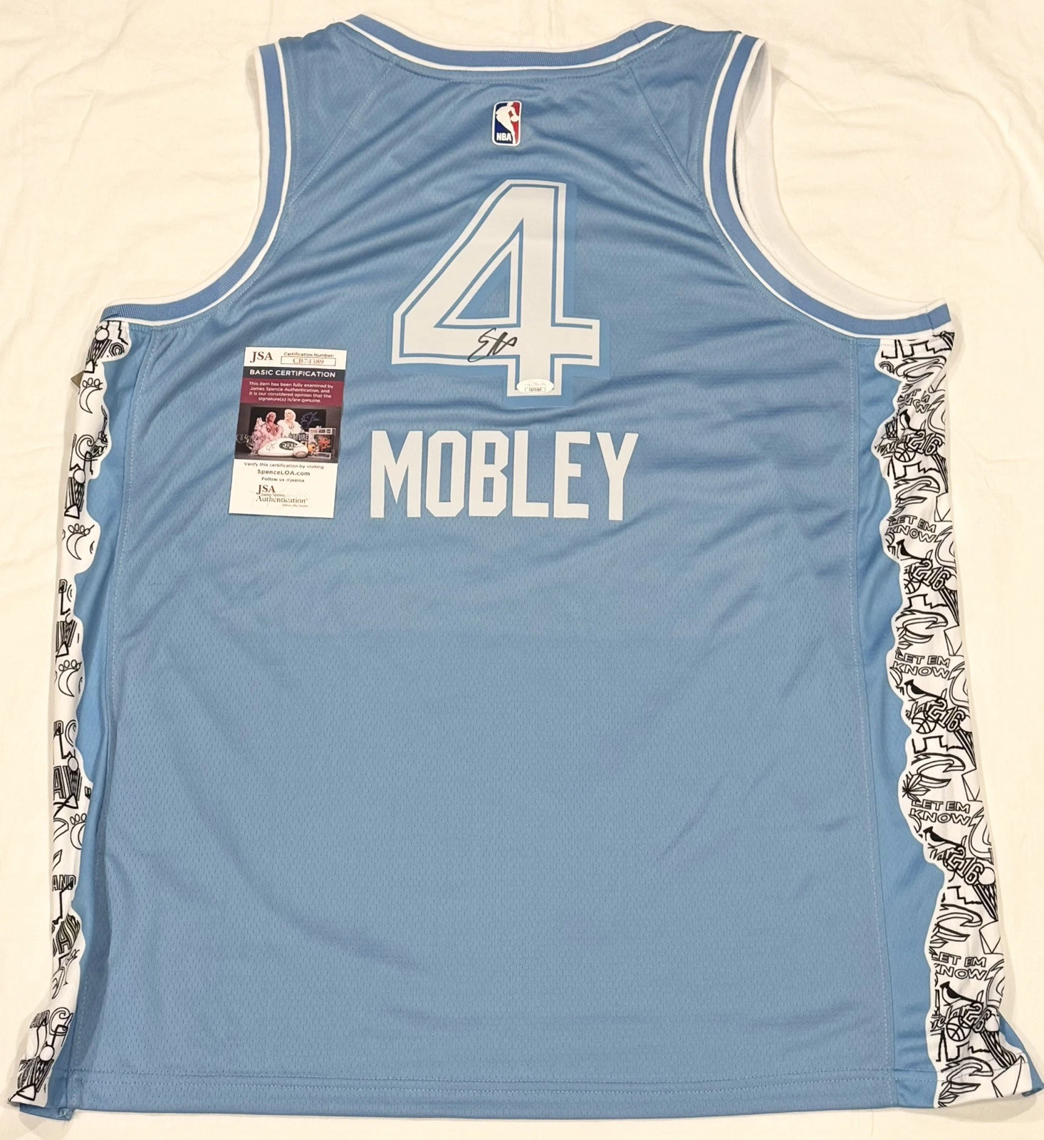 Evan Mobley Signed Autographed Cleveland Cavaliers City Connect Jersey JSA COA