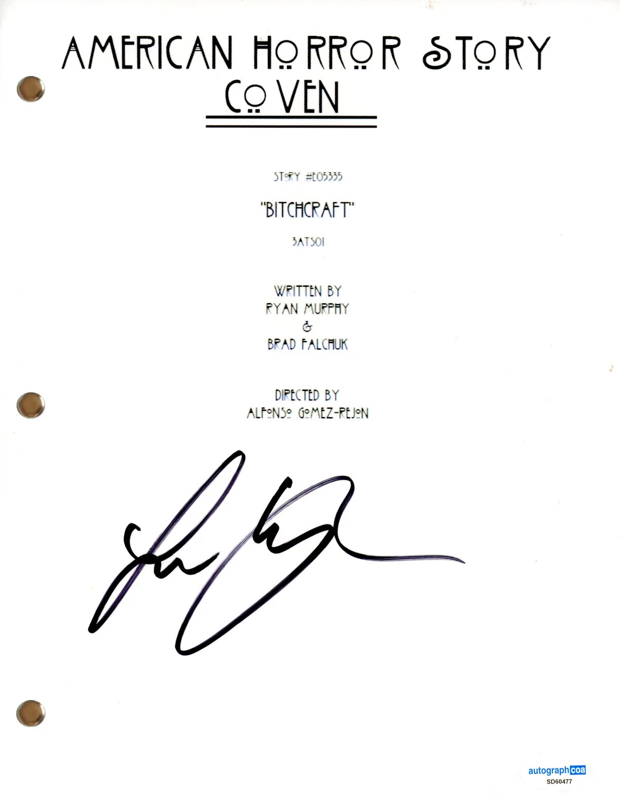 Lily Rabe “American Horror Story: Coven” Signed Autograph TV Episode Script ACOA