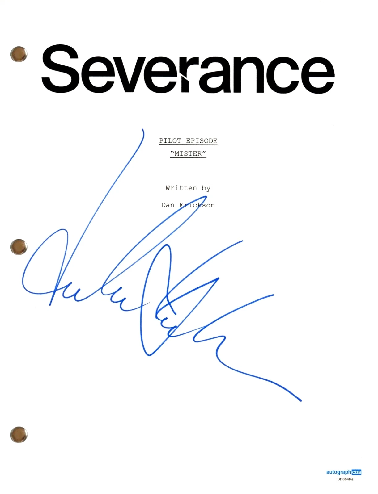 Dichen Lachman “Severance” Signed Autograph Pilot Episode Script Screenplay ACOA