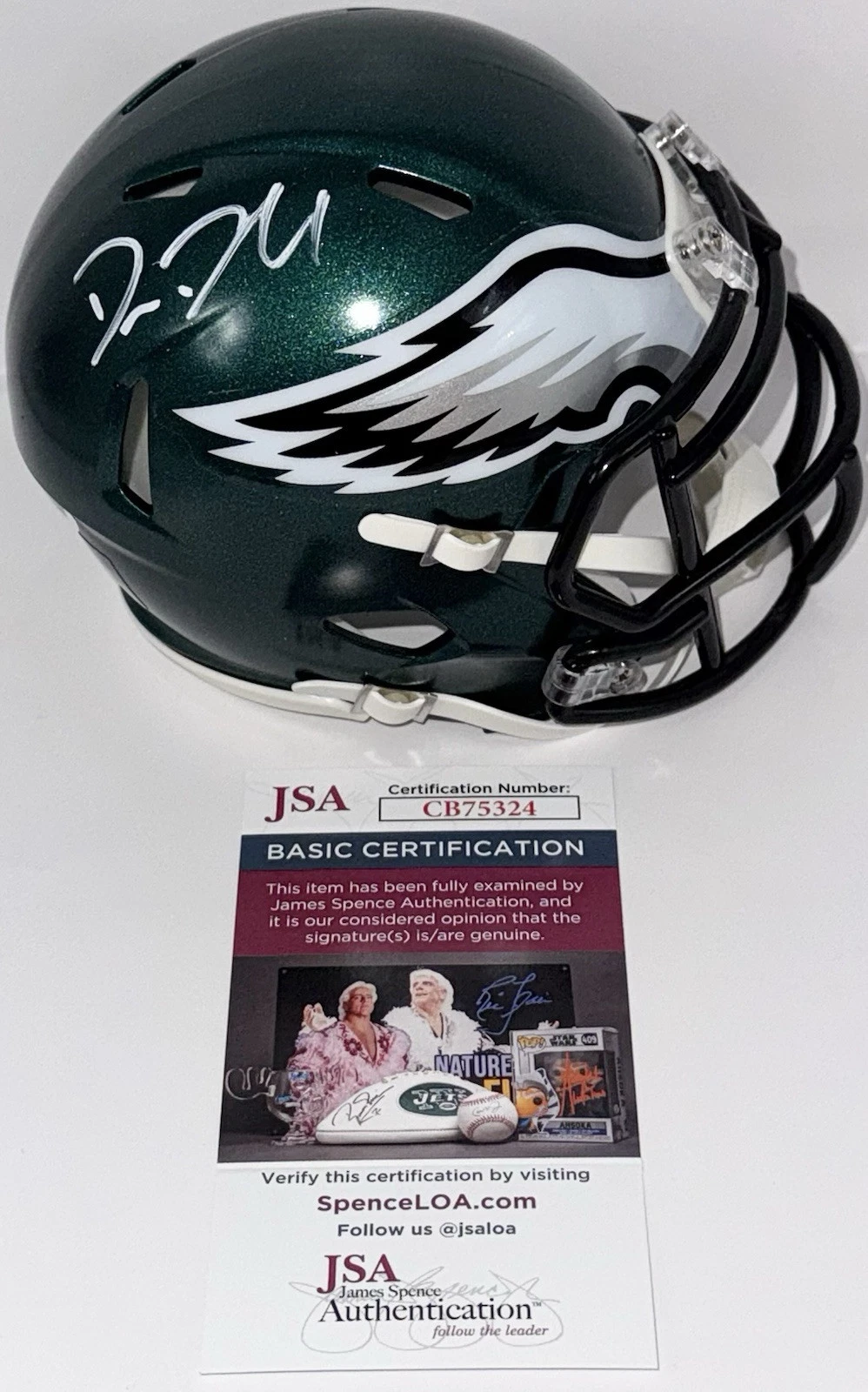 Big Dom DiSandro Signed Autographed Philadelphia Eagles Mini Helmet JSA COA