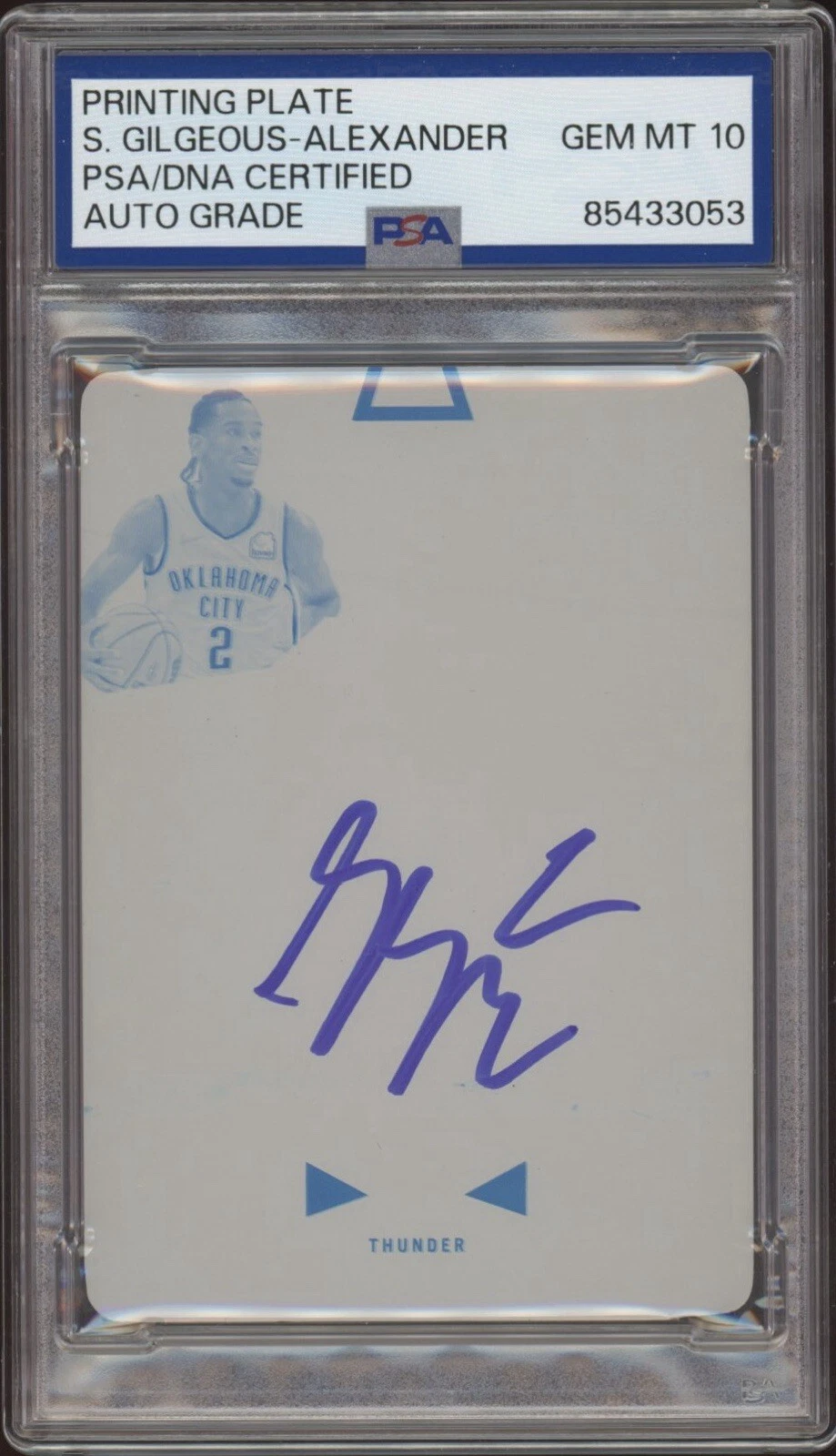 2021 Panini Flawless #9 Shai Gilgeous-Alexander Printing Plate 1/1 GEM 10 AUTO