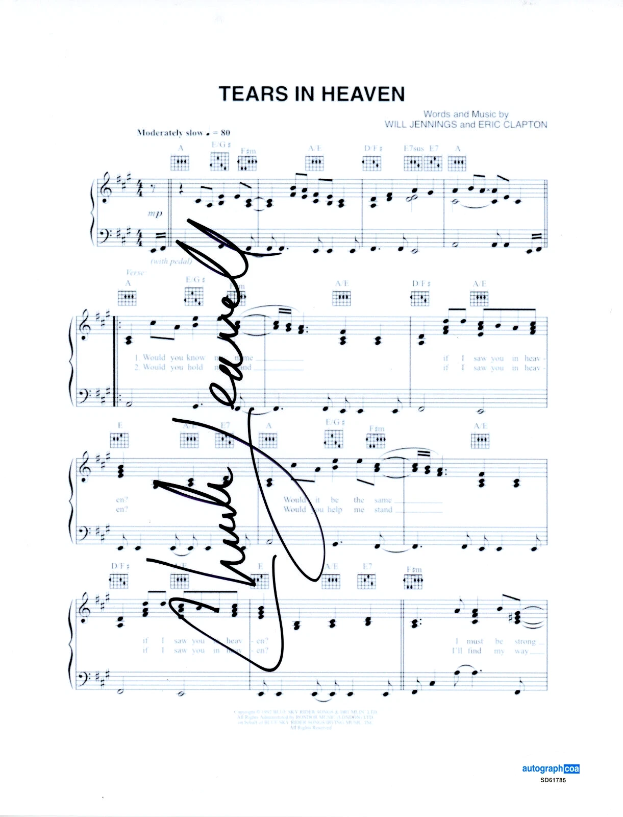 Chuck Leavell Signed Autograph Eric Clapton 