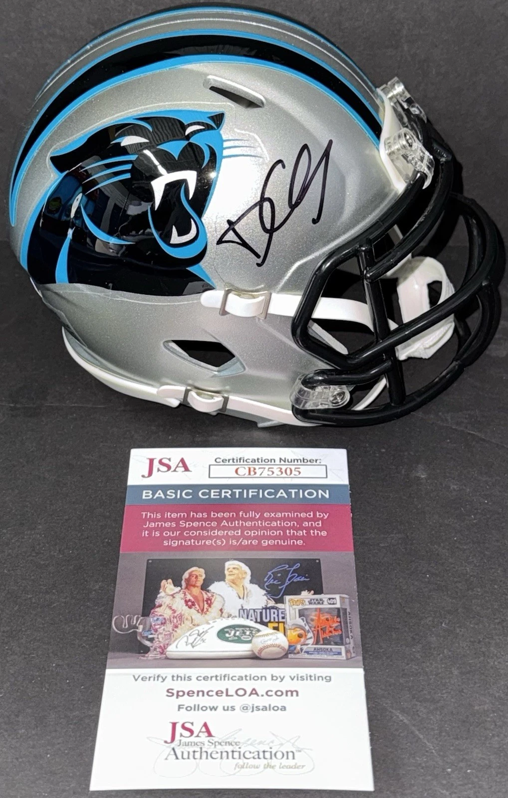 Dave Canales Signed Autographed Carolina Panthers Mini Helmet JSA COA