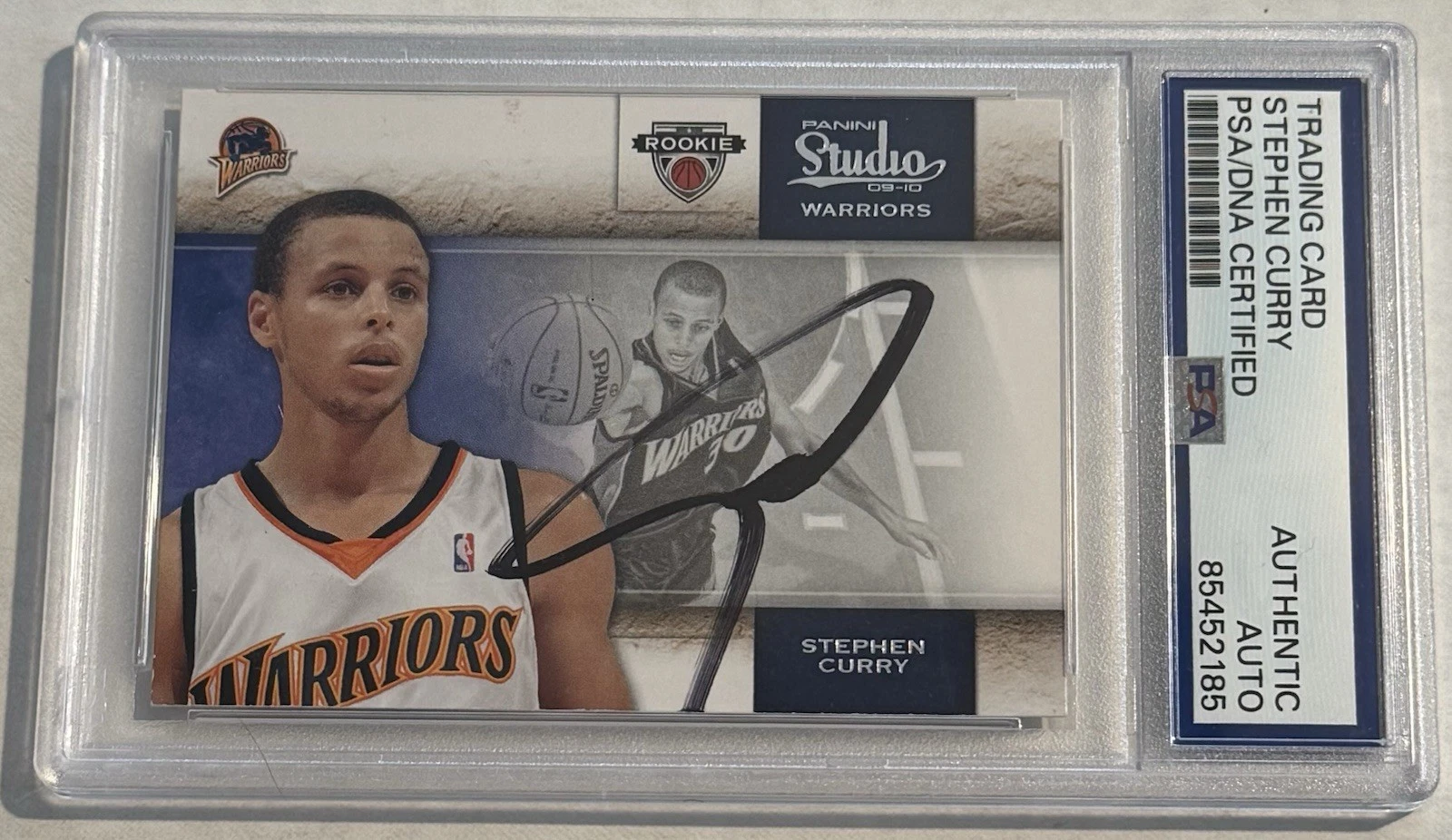 Stephen Curry Signed 2009-2010 Panini Studio Rookie Card Warriors PSA/DNA Slab