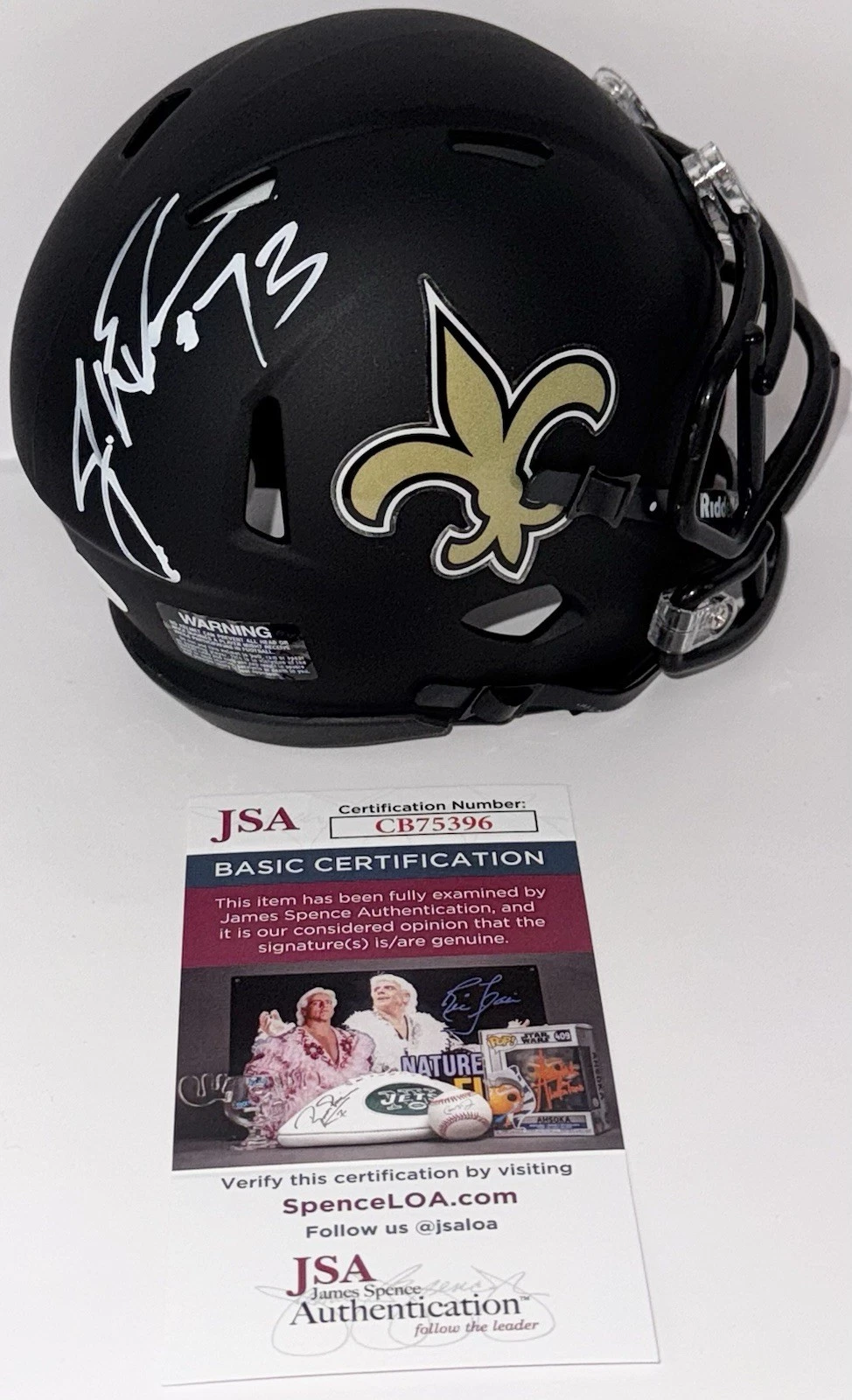 Jahri Evans Signed Autographed New Orleans Saints Mini Helmet JSA COA