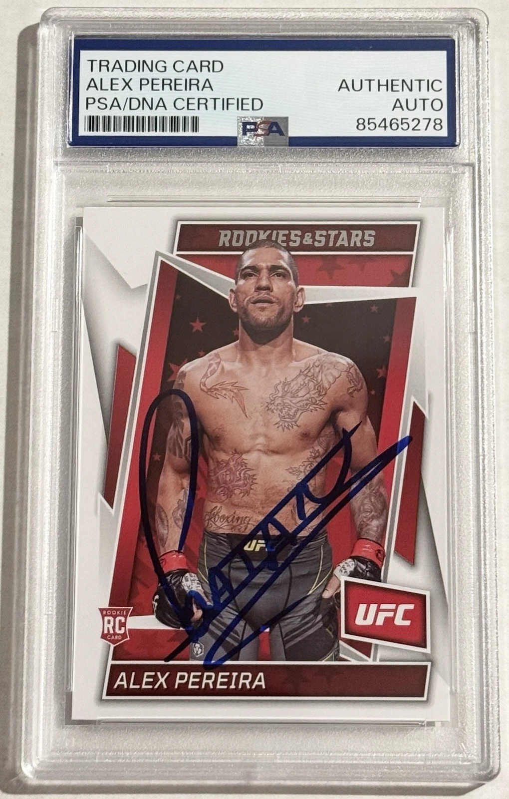 Alex Pereira Signed Autographed 2023 Rookies & Stars UFC Rookie Card PSA/DNA