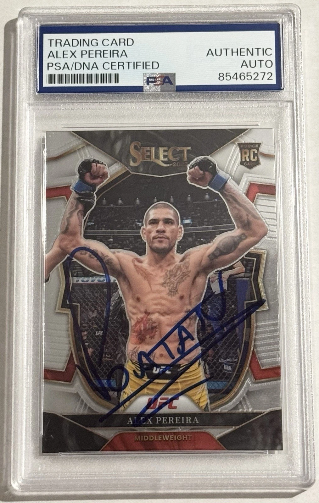 Alex Pereira Signed Autographed 2023 Select UFC Rookie Card PSA/DNA Slabbed