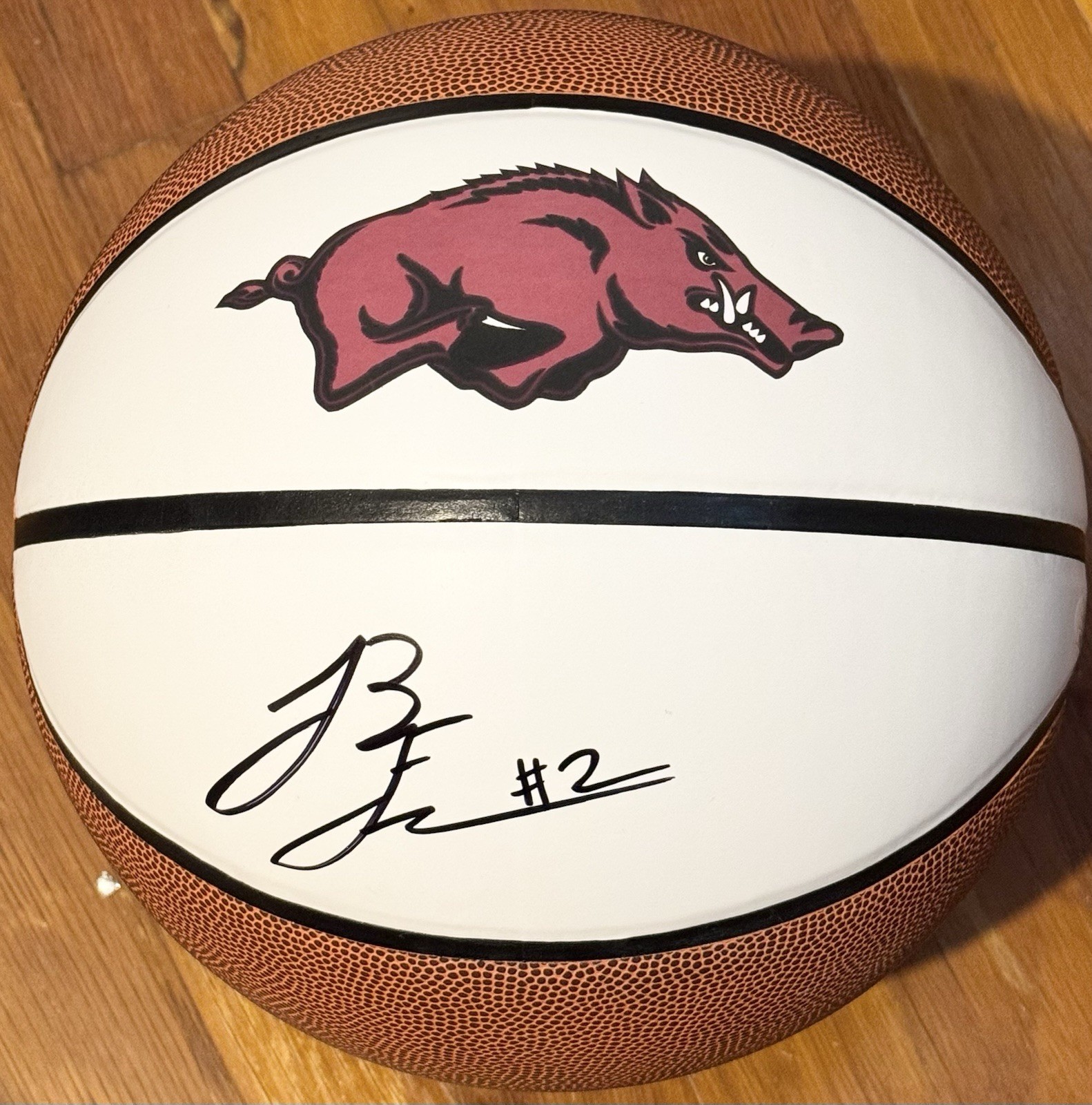 Boogie Fland Signed Autographed Arkansas Razorbacks Logo Basketball JSA COA