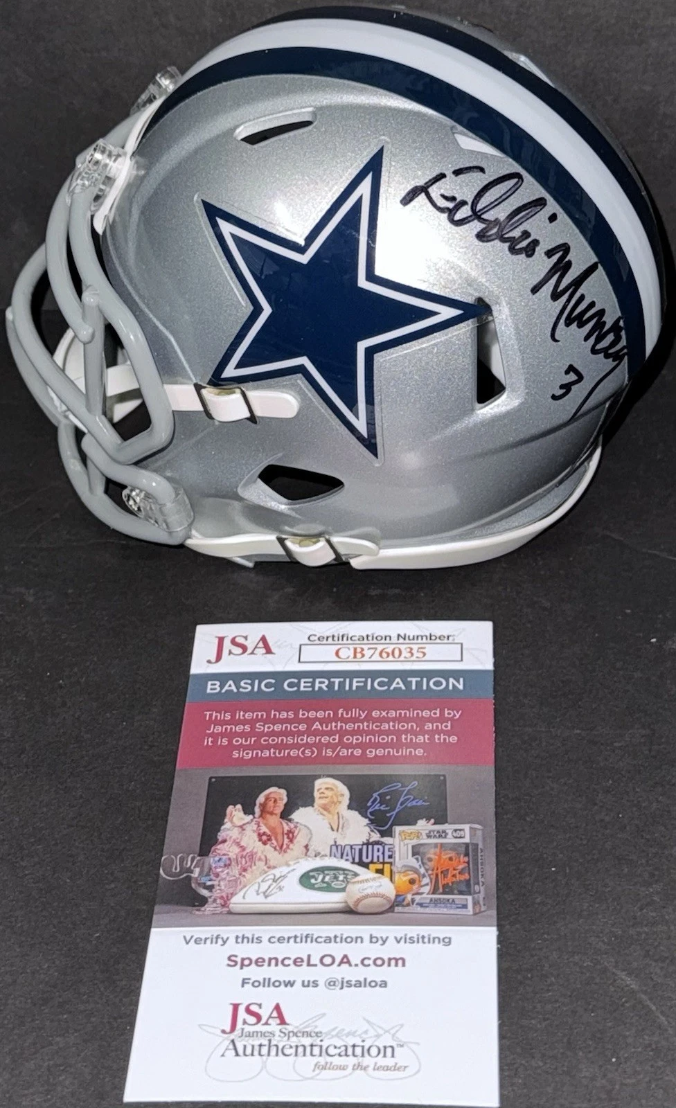 Eddie Murray Signed Autographed Dallas Cowboys Mini Helmet JSA COA