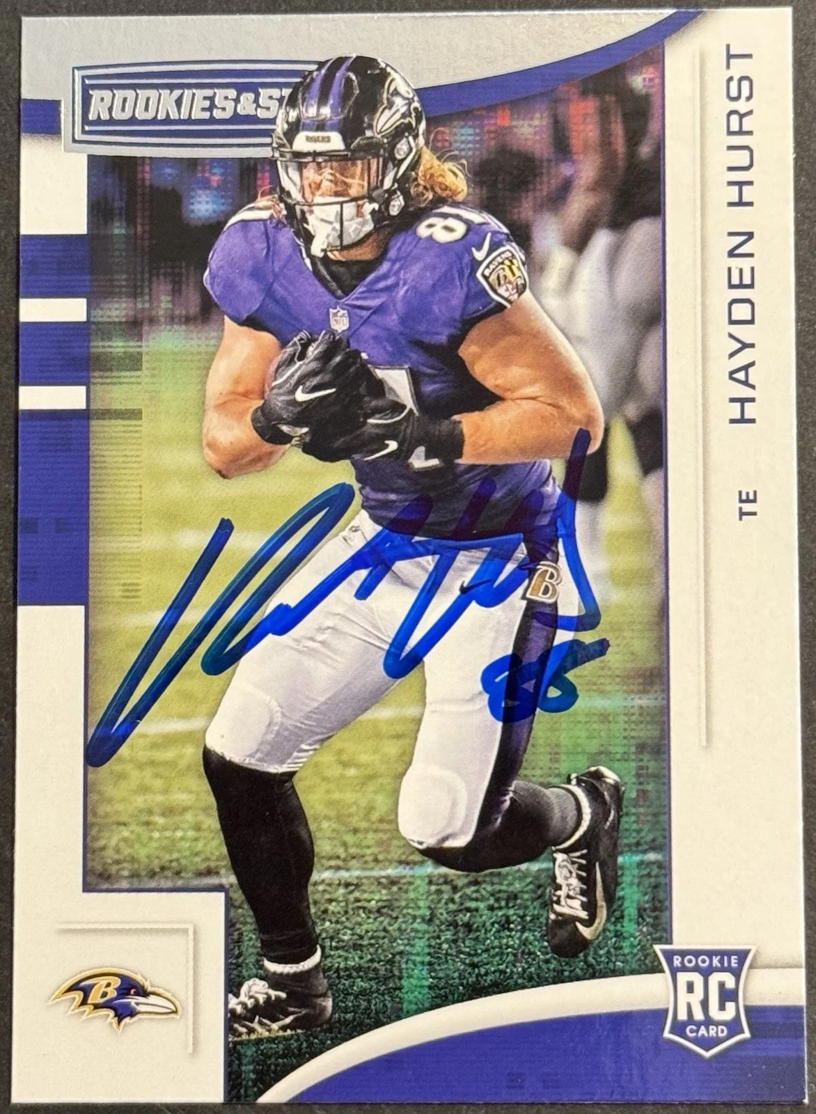 Hayden Hurst Signed 2018 Rookies & Stars Rookie Card BAS Beckett COA