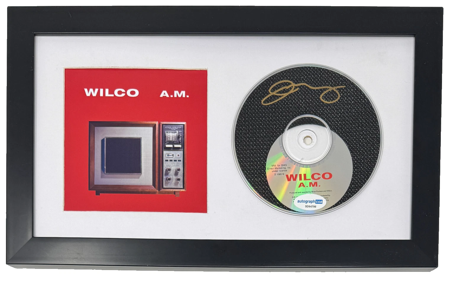 Jeff Tweedy Signed WILCO A.M. CD Framed Matted Display Band Singer ACOA COA