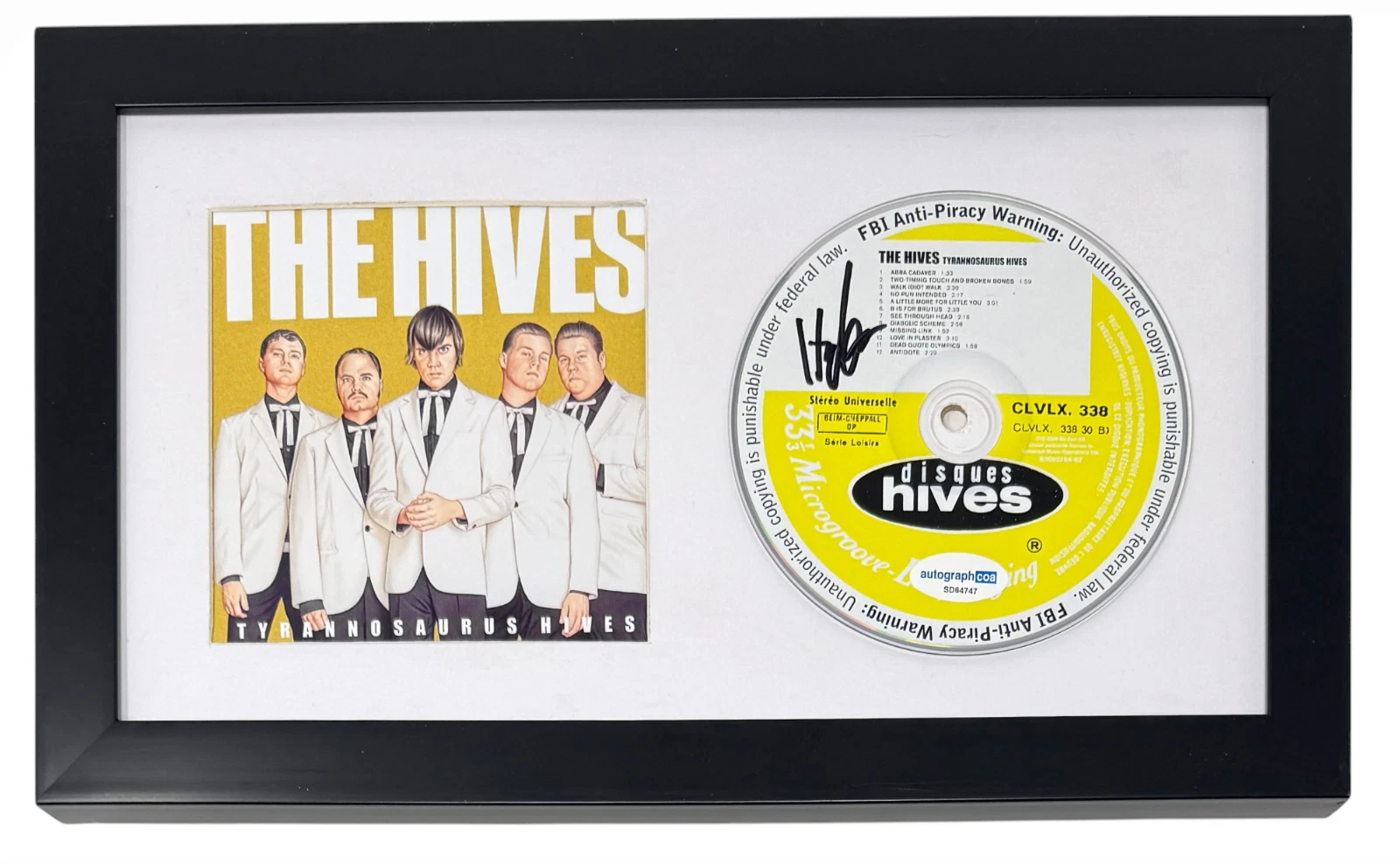 THE HIVES Pelle Almqvist Signed Autograph Tyrannosaurus Hives CD Framed ACOA COA