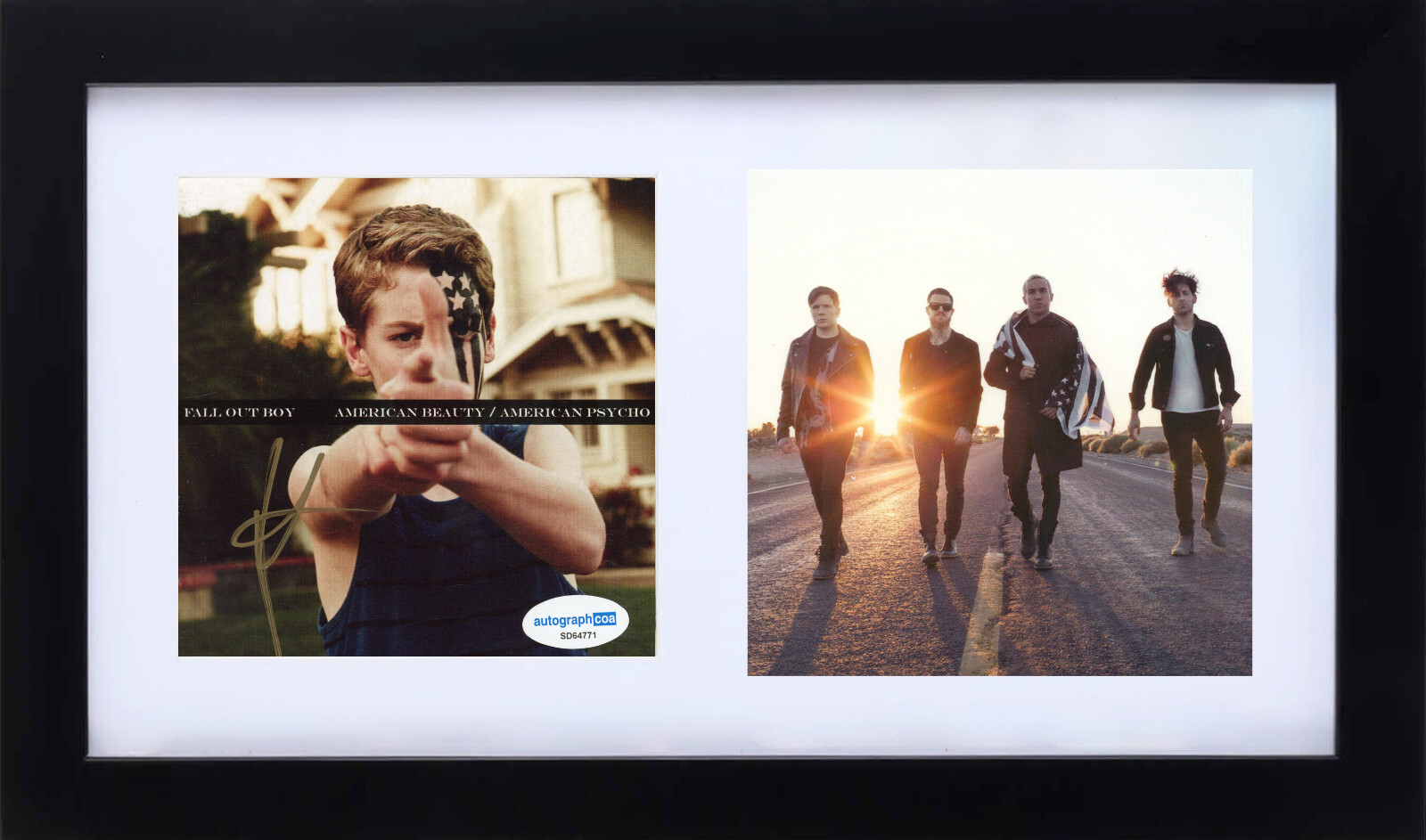 Patrick Stump Fall Out Boy Signed American Beauty/American Psycho CD Framed ACOA