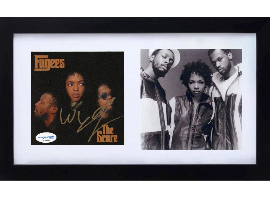 Wyclef Jean THE FUGEES The Score Signed Autograph CD Cover Framed Display ACOA