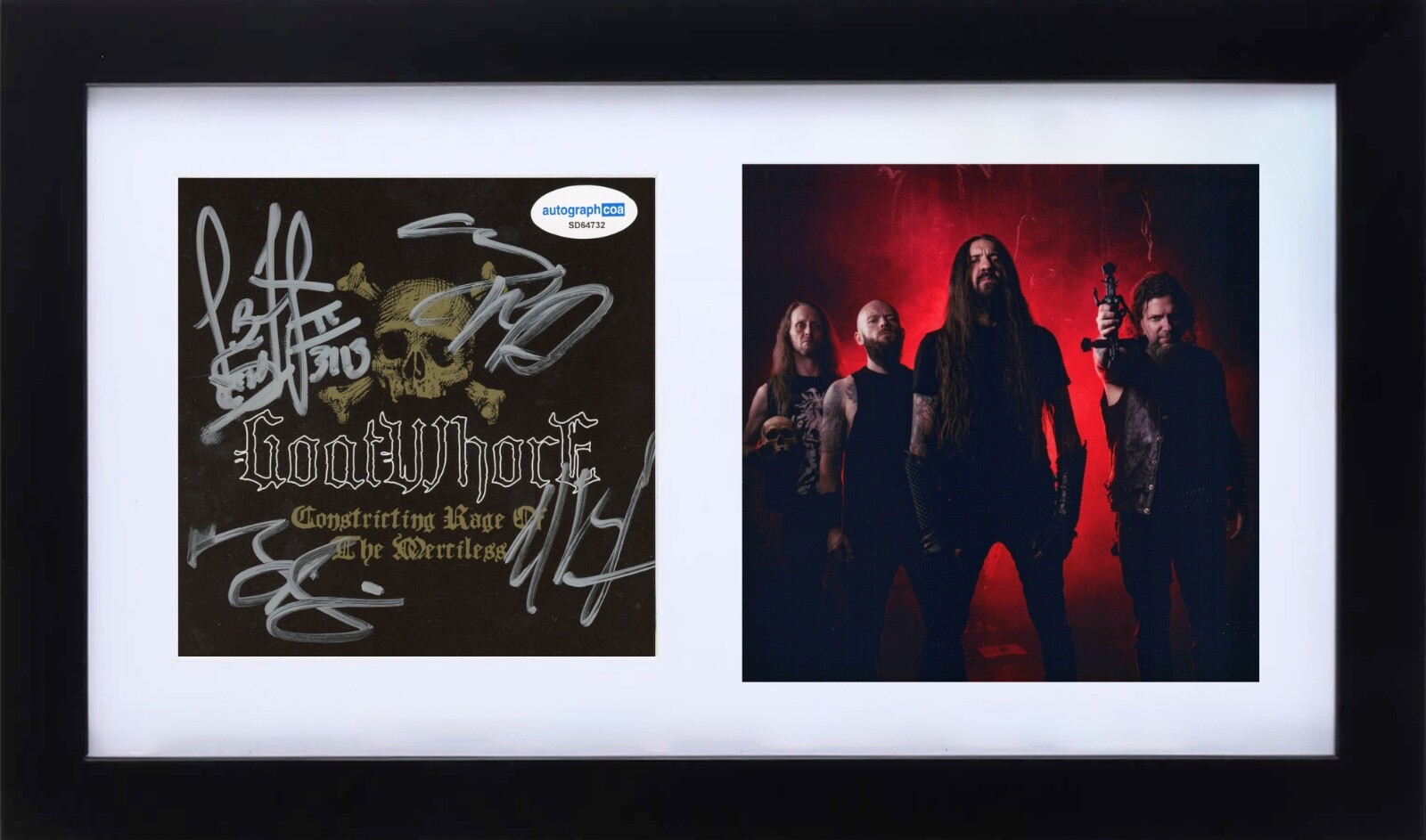 Goatwhore Band Signed Constricting Rage of the Merciless CD Cover Framed ACOA