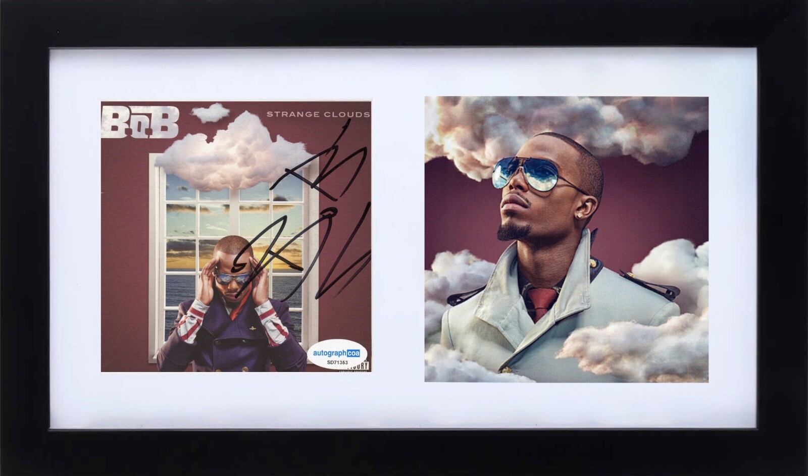 B.o.B Strange Clouds Signed Autograph CD Framed Rapper Bobby Ray Simmons ACOA