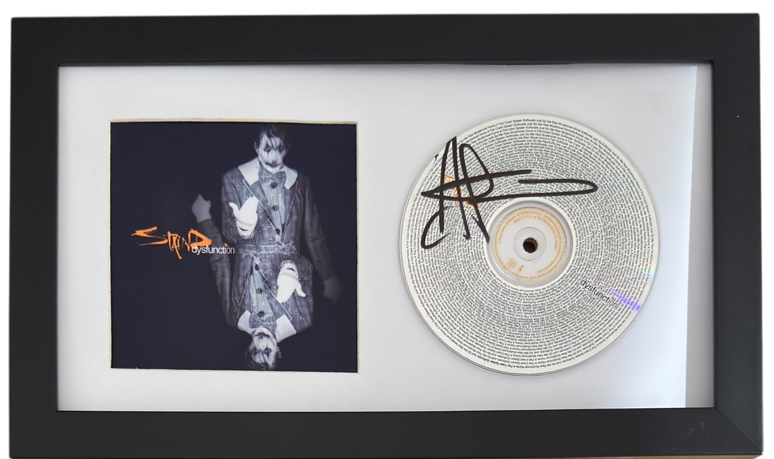 Aaron Lewis STAIND Dysfunction Signed Autograph Framed CD Display Beckett COA