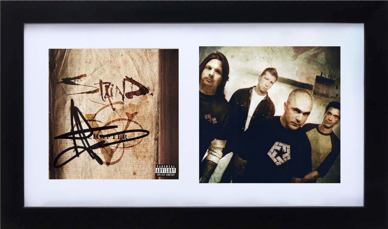 STAIND Aaron Lewis Signed Autograph Chapter V Framed CD Cover Display BAS COA