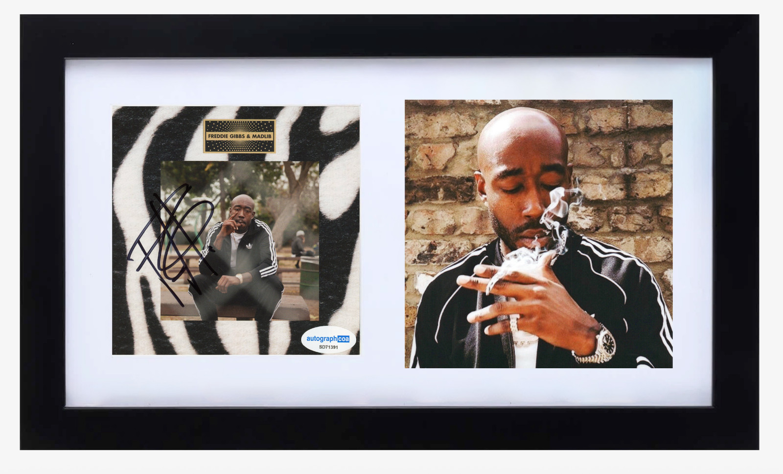 Freddie Gibbs Signed Autograph Madlib Pinata CD Cover Framed Display Rapper ACOA