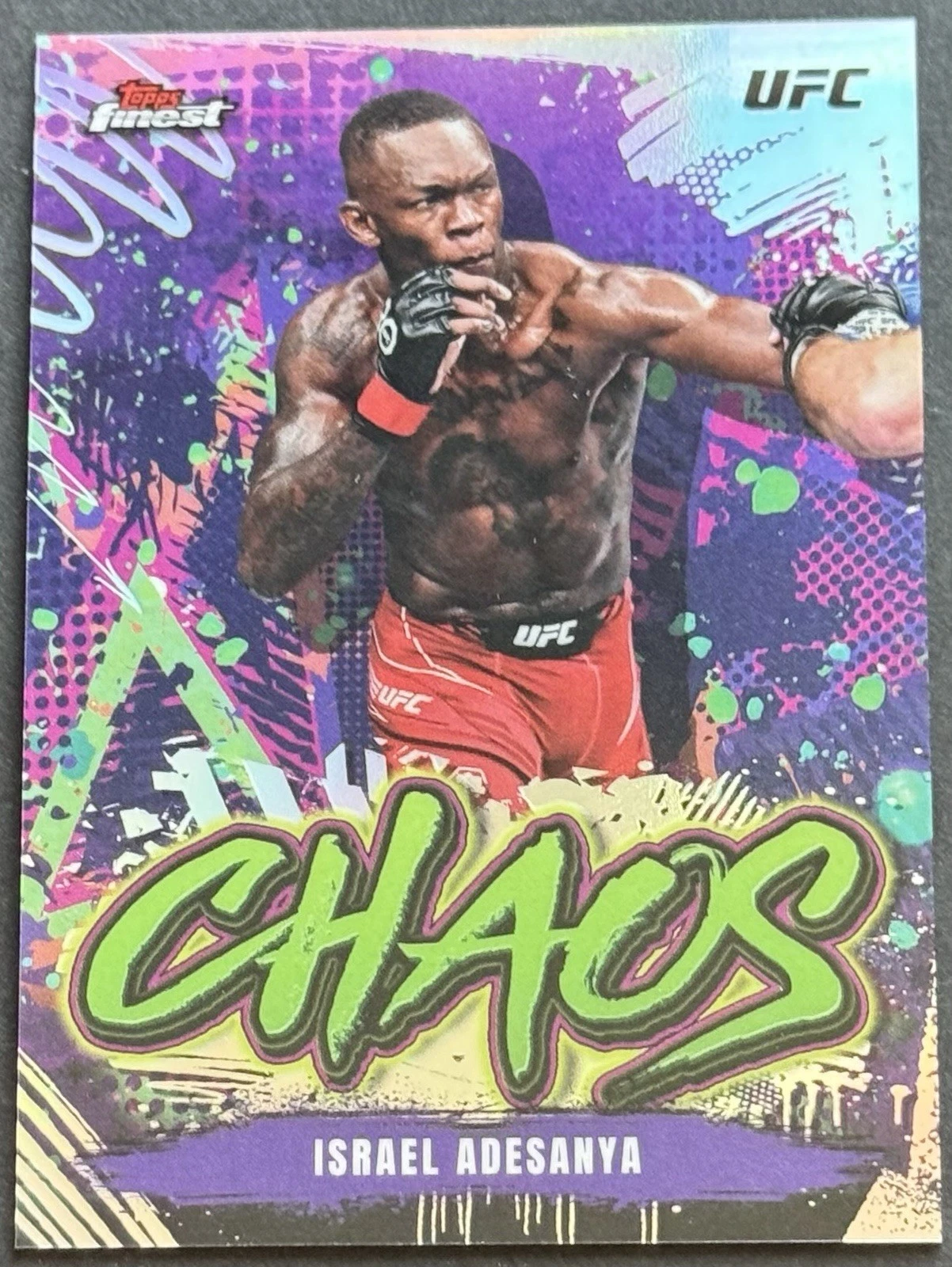 2024 Topps Finest UFC Chaos Refractor Israel Adesanya #CHA-29