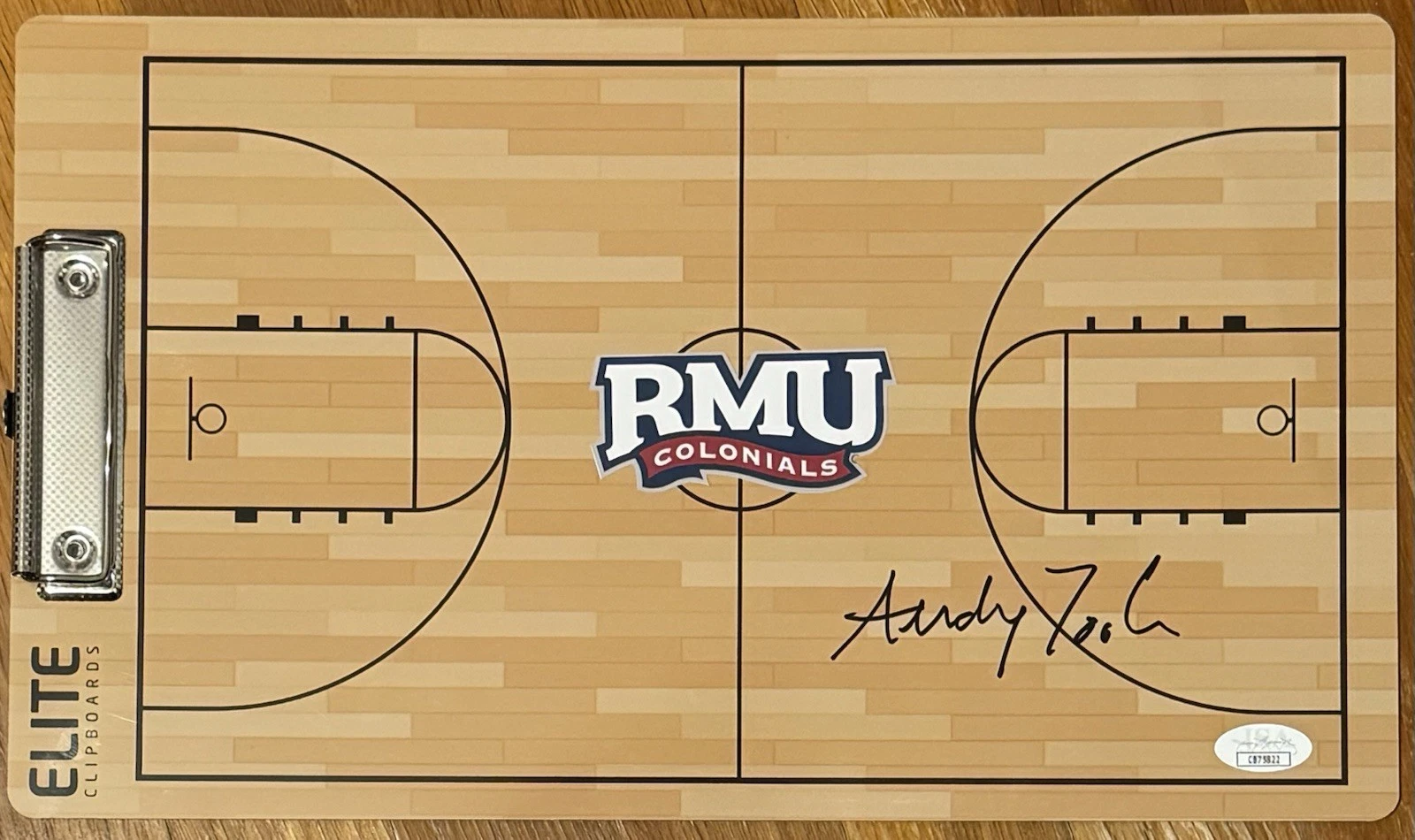 Andrew Toole Signed Autographed Robert Morris Colonials Coaches Clipboard JSA