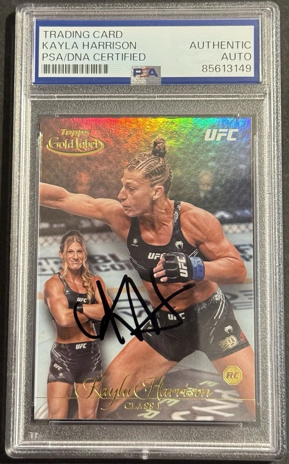 Kayla Harrison Signed 2024 Topps Gold Label UFC Rookie Card PSA/DNA Slabbed