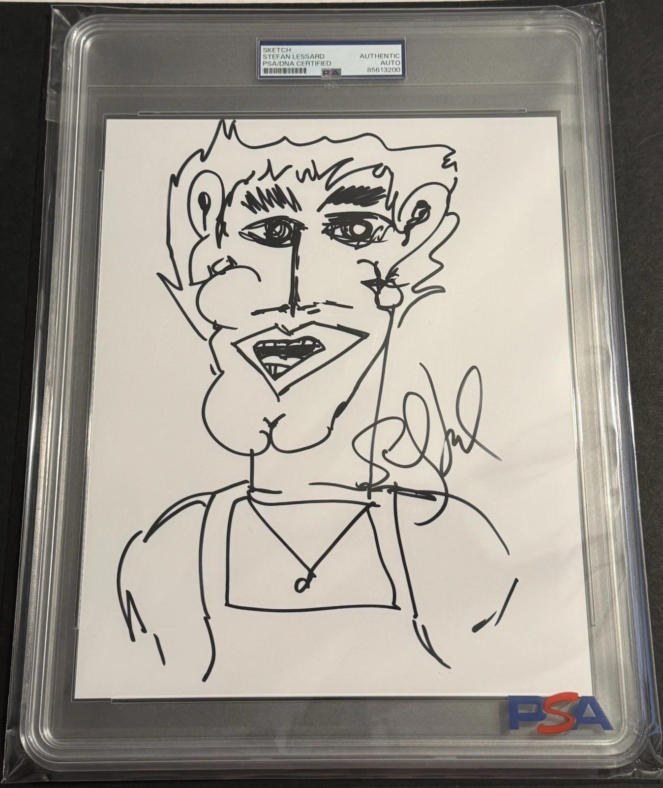Stefan Lessard Signed Hand Drawn 8x10 Sketch Dave Matthews Band PSA/DNA Slabbed