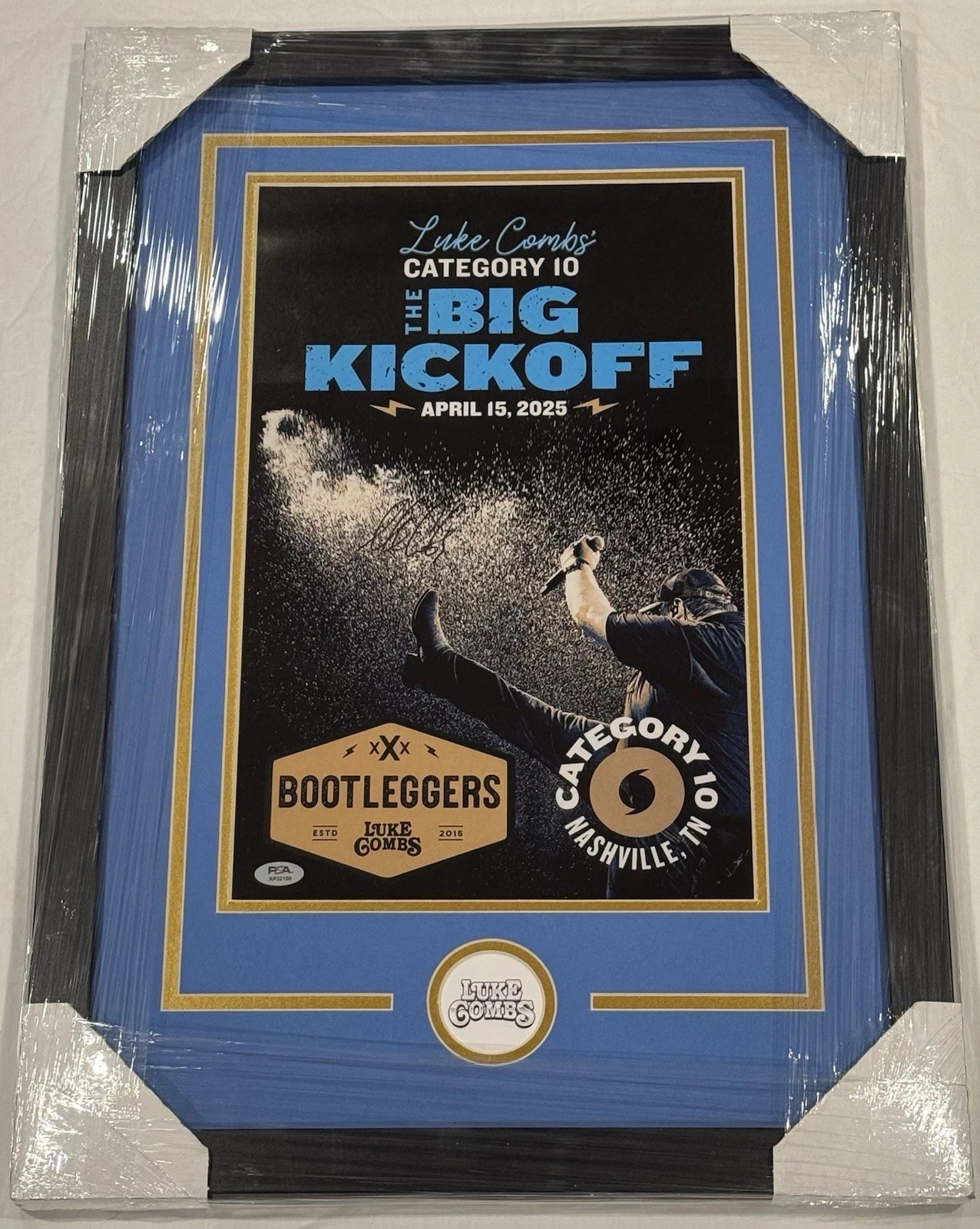 Luke Combs Signed Framed Category 10 Opening Night Poster Only 50 Made PSA/DNA