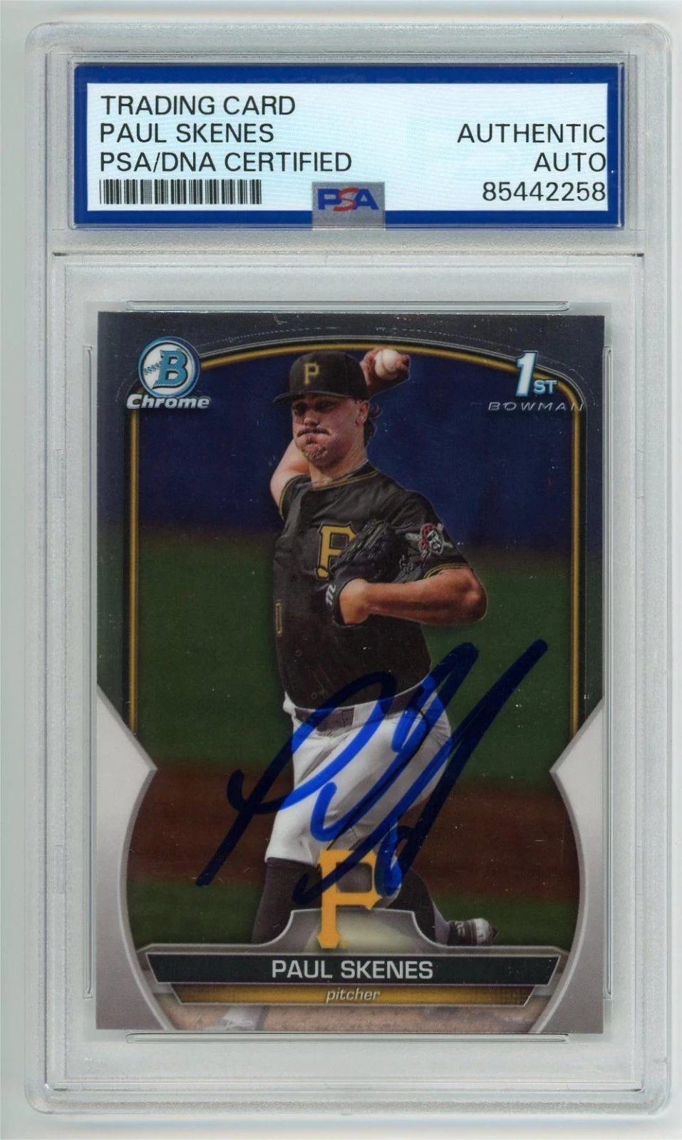 Paul Skenes Signed 2023 Bowman Draft Chrome Prospect Rookie Auto #BDC14 PSA