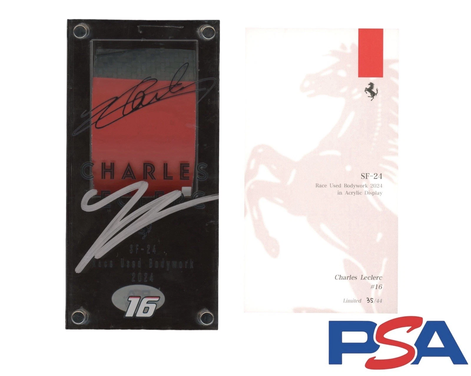 Charles Leclerc Signed 2024 F1 Race Used Bodywork Ferrari SF-24 PSA AUTO #16