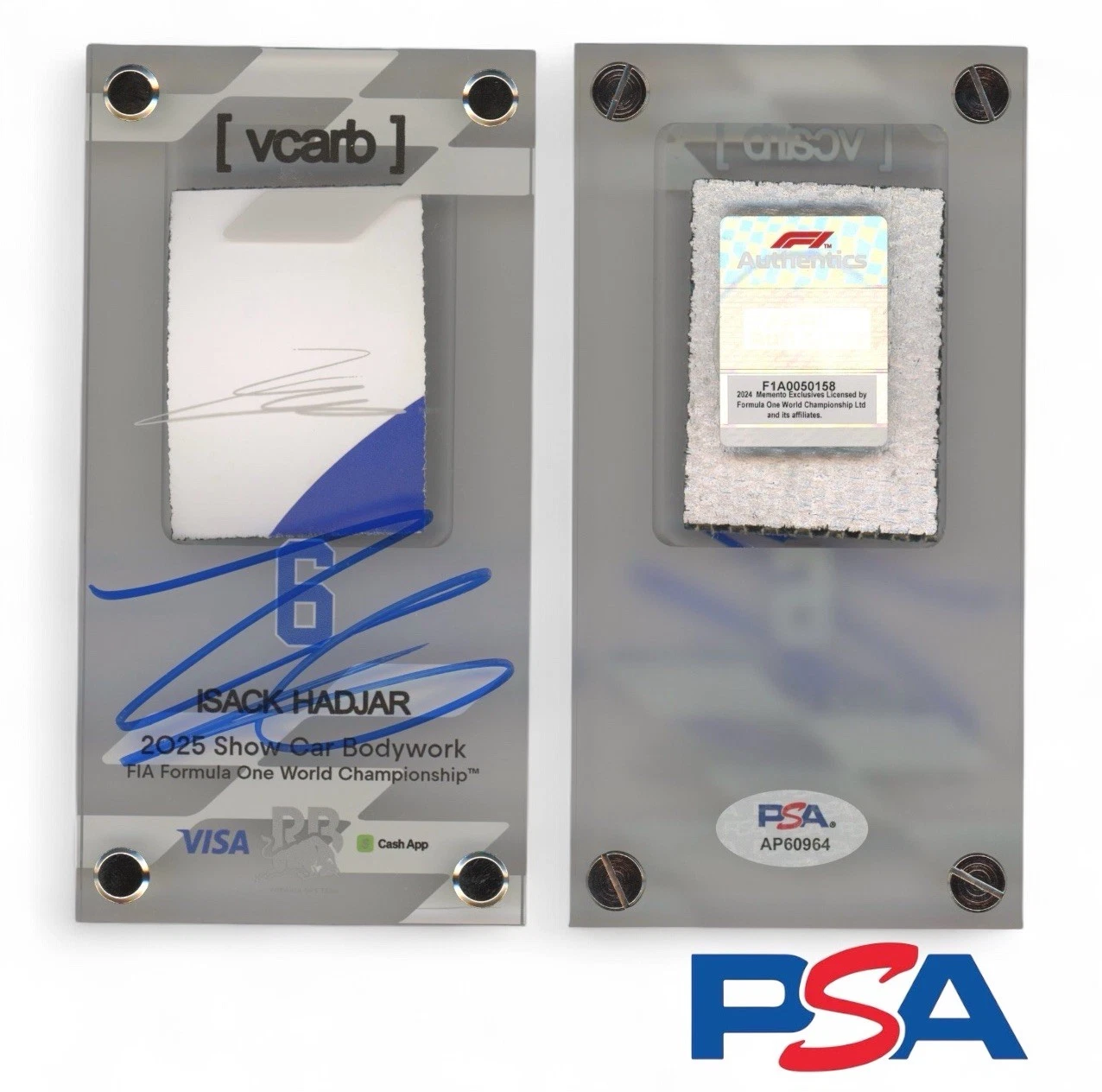 Isack Hadjar Signed 2025 F1 Rookie Season Show Car Bodywork PSA AUTO VCARB #6