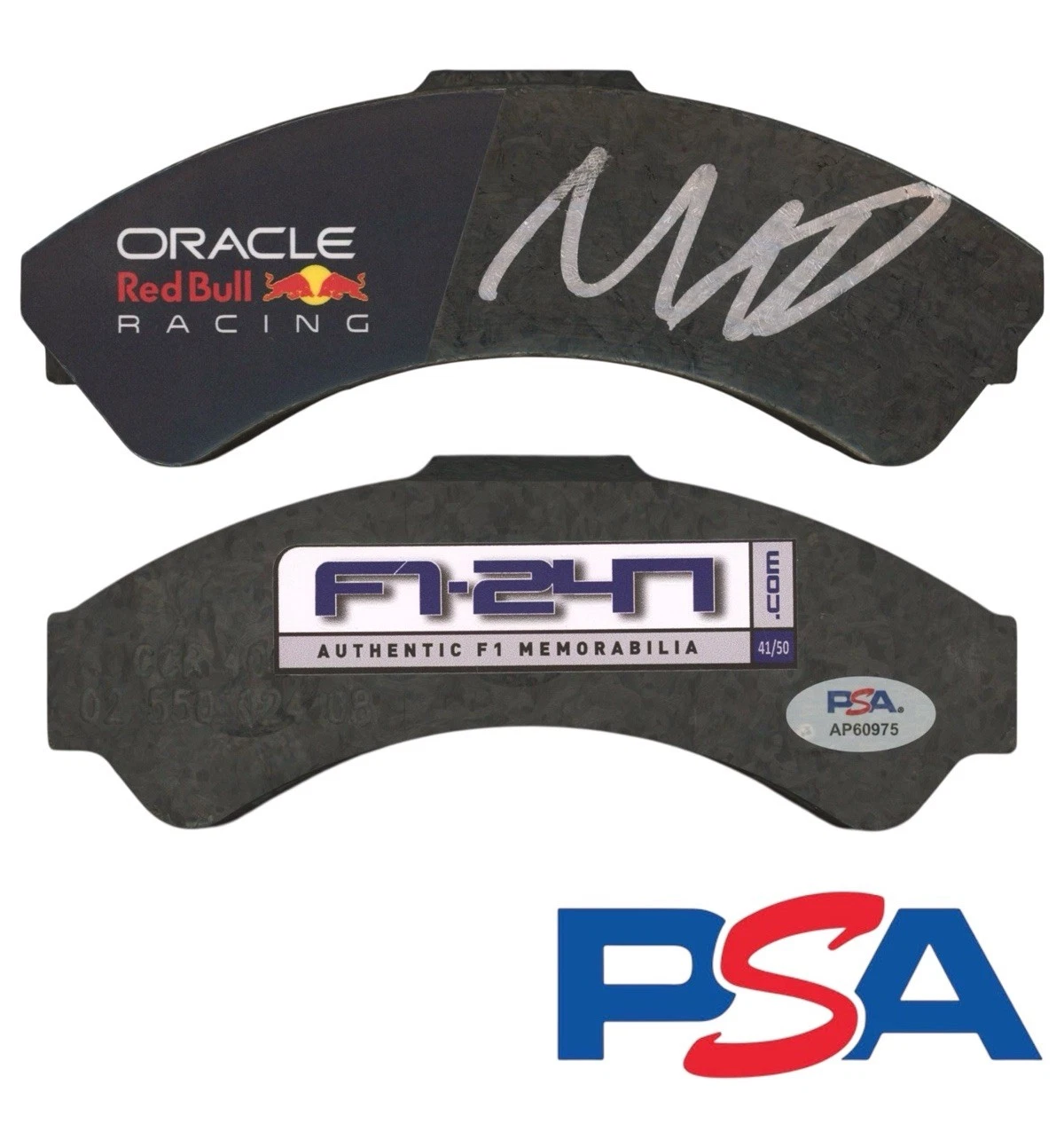 Max Verstappen Signed F1 Red Bull Racing Grand Prix Race Used Break Pad PSA AUTO