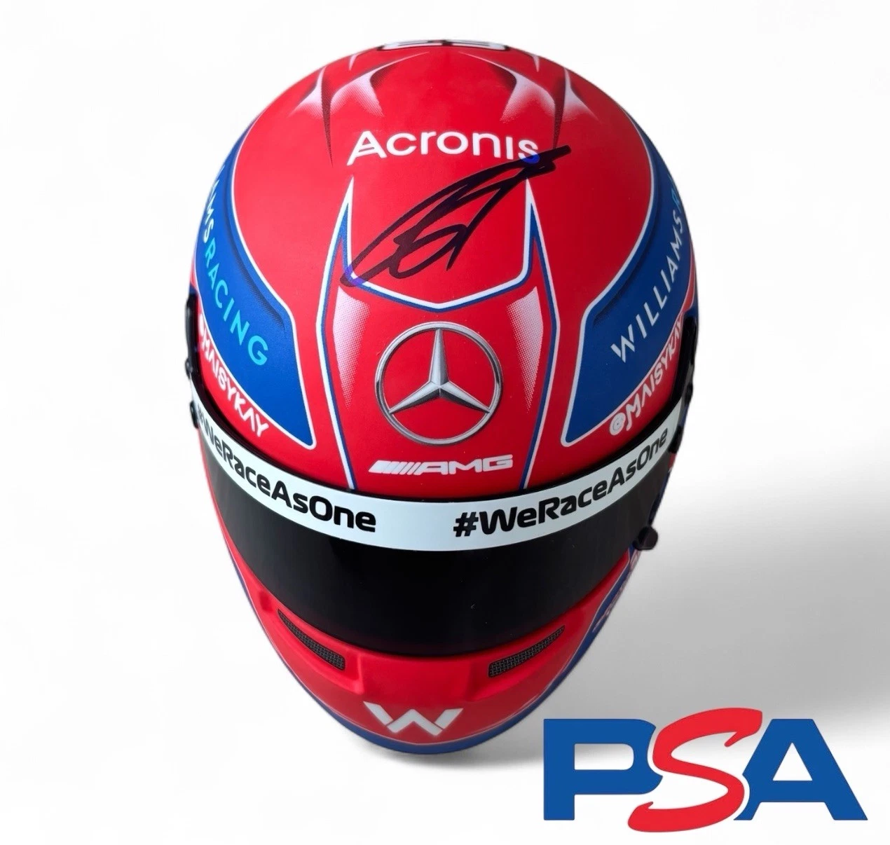 George Russell Signed 2021 F1 Season 1:2 Mini Helmet Williams Mercedes PSA AUTO