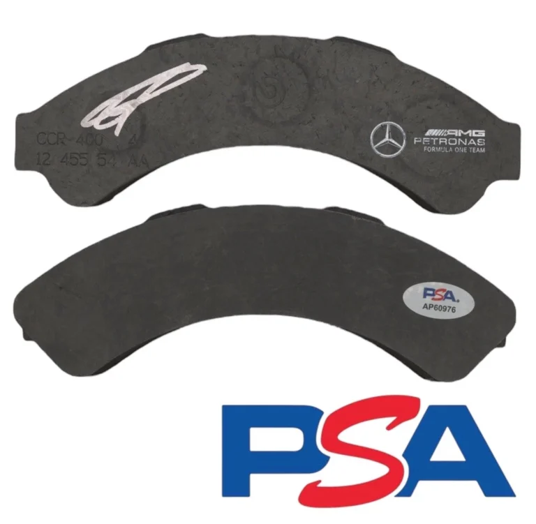 George Russell Signed F1 Grand Prix Race Used Break Pad Mercedes #63 PSA AUTO
