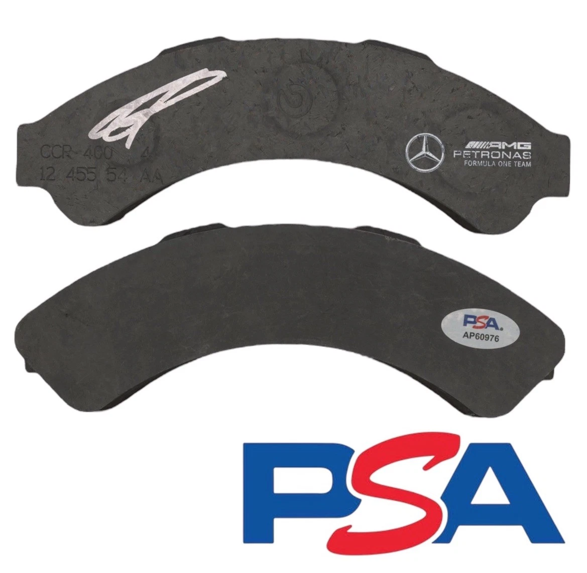 George Russell Signed F1 Grand Prix Race Used Break Pad Mercedes #63 PSA AUTO