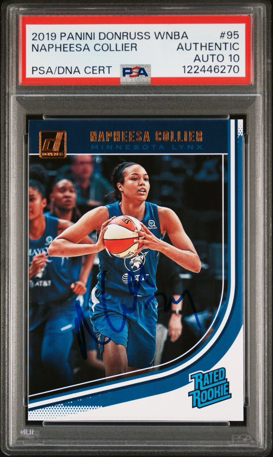 2019 Panini Donruss WNBA #95 Napheesa Collier Signed Rookie Card PSA GEM 10 AUTO