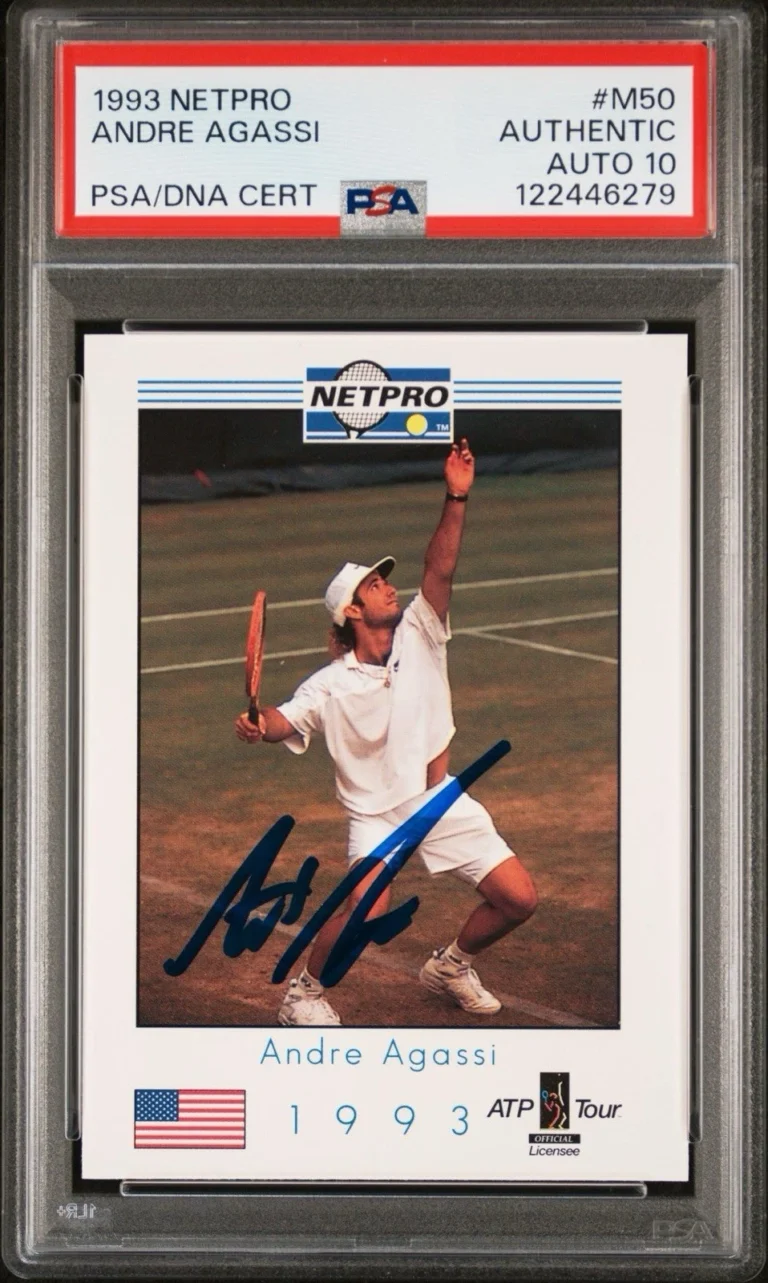 1993 NetPro #M50 Andre Agassi Signed Tennis Card PSA GEM MT 10 AUTO ATP TOUR