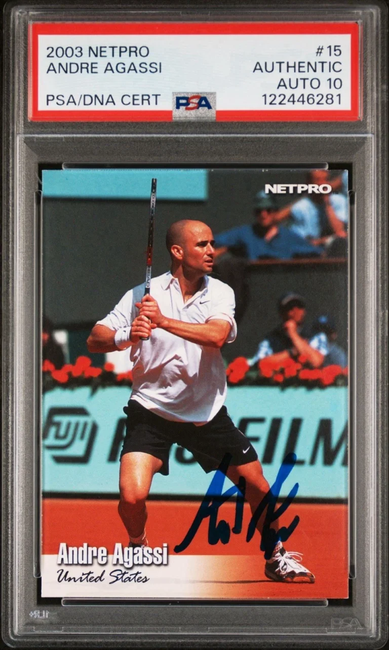 2003 NetPro #15 Andre Agassi Signed Tennis Card PSA GEM MT 10 AUTO ATP TOUR