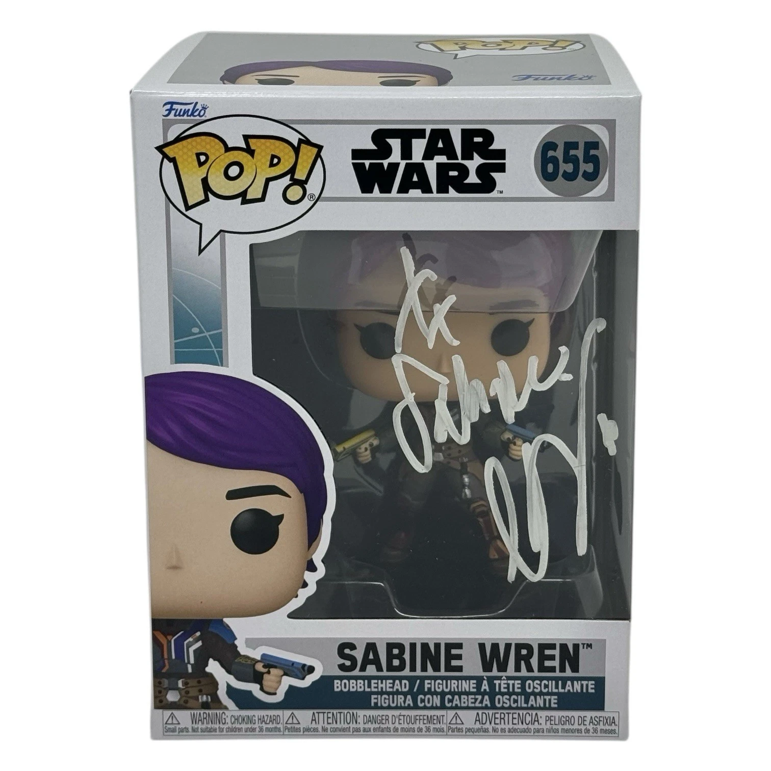 Natasha Liu Bordizzo Signed Star Wars Sabine Wren Funko Pop 655 Ahsoka Beckett